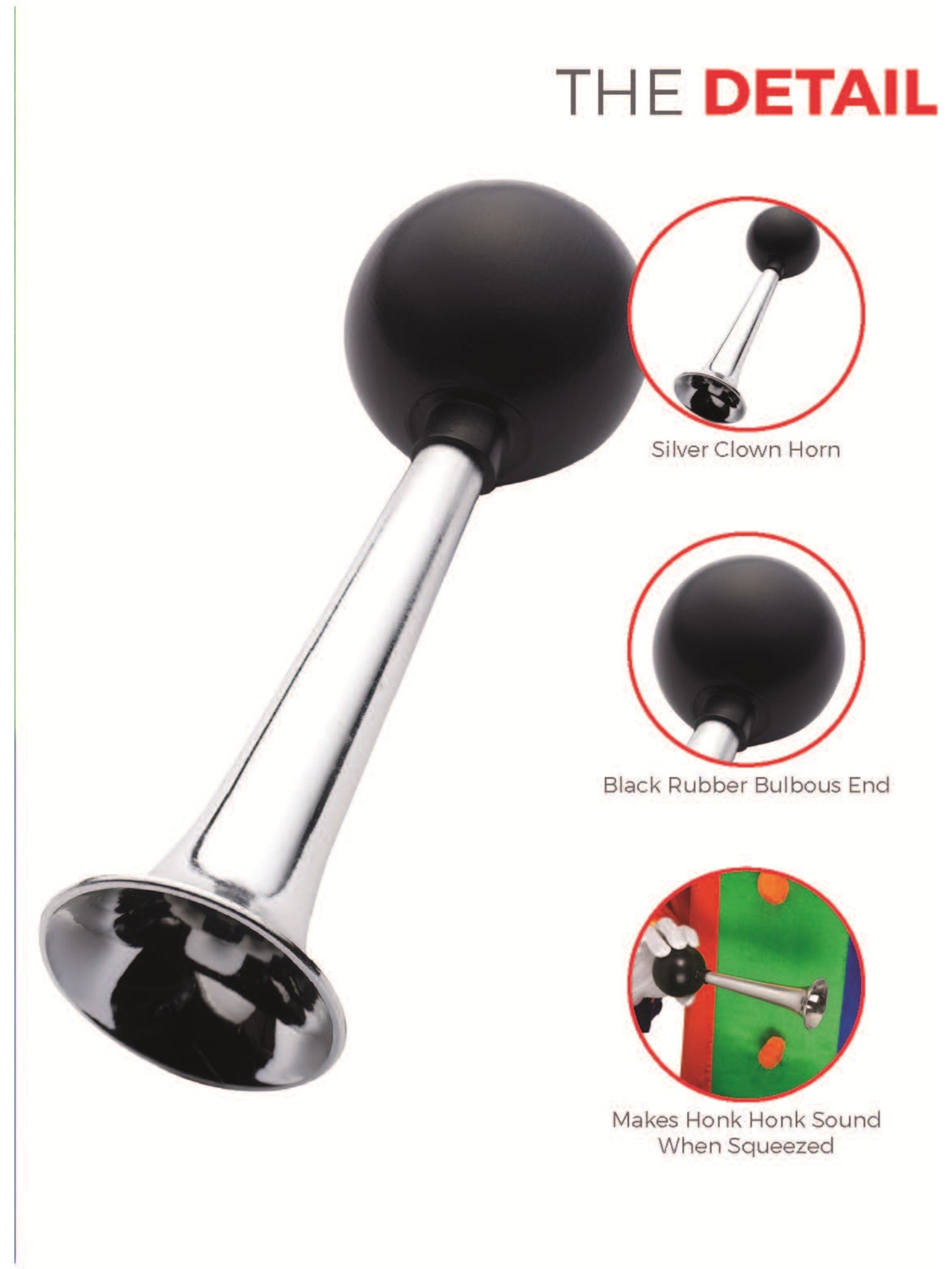 Honk Honk Clown Horn, Silver Wholesale