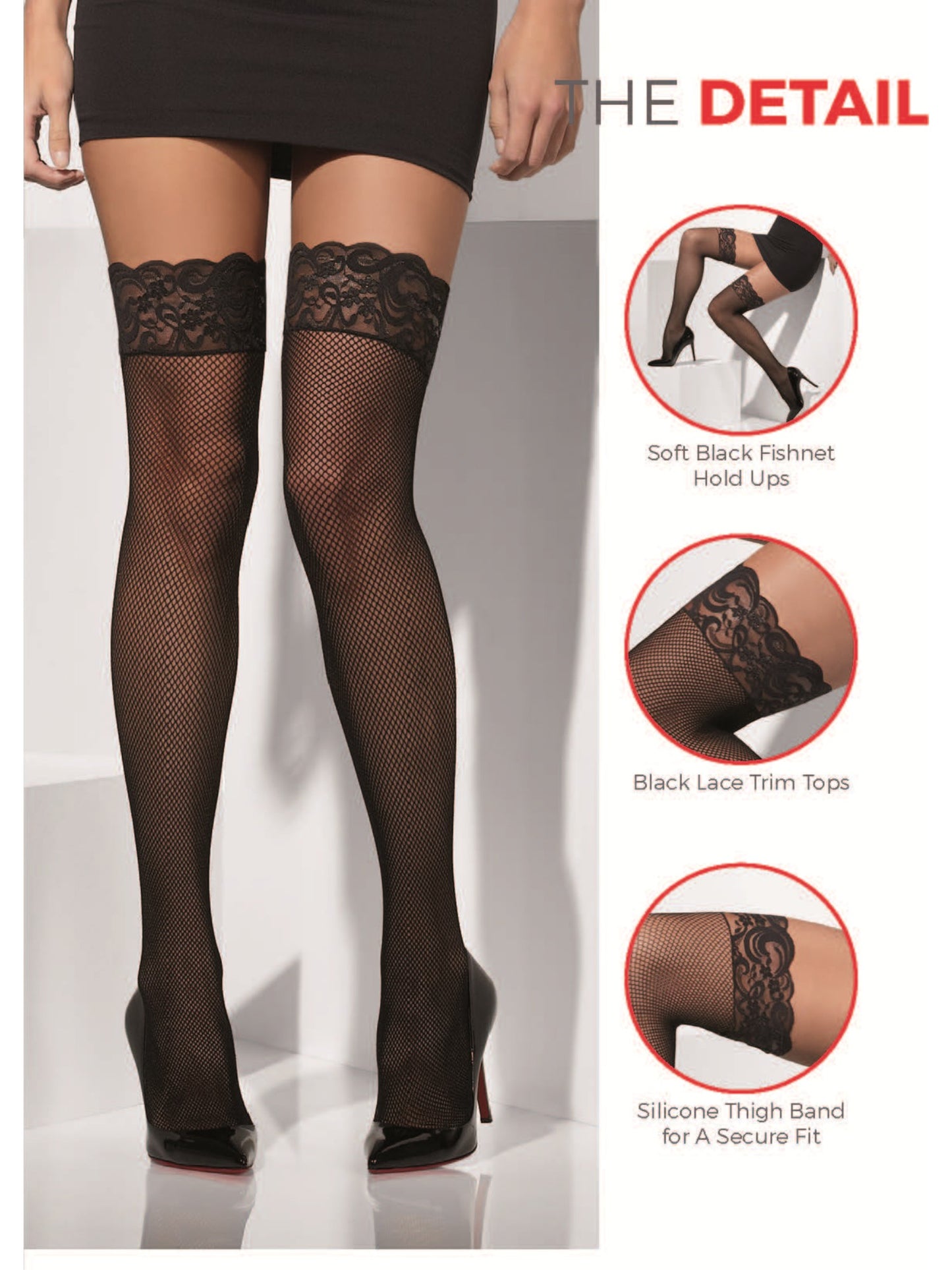 Fishnet Hold-Ups, Black Wholesale