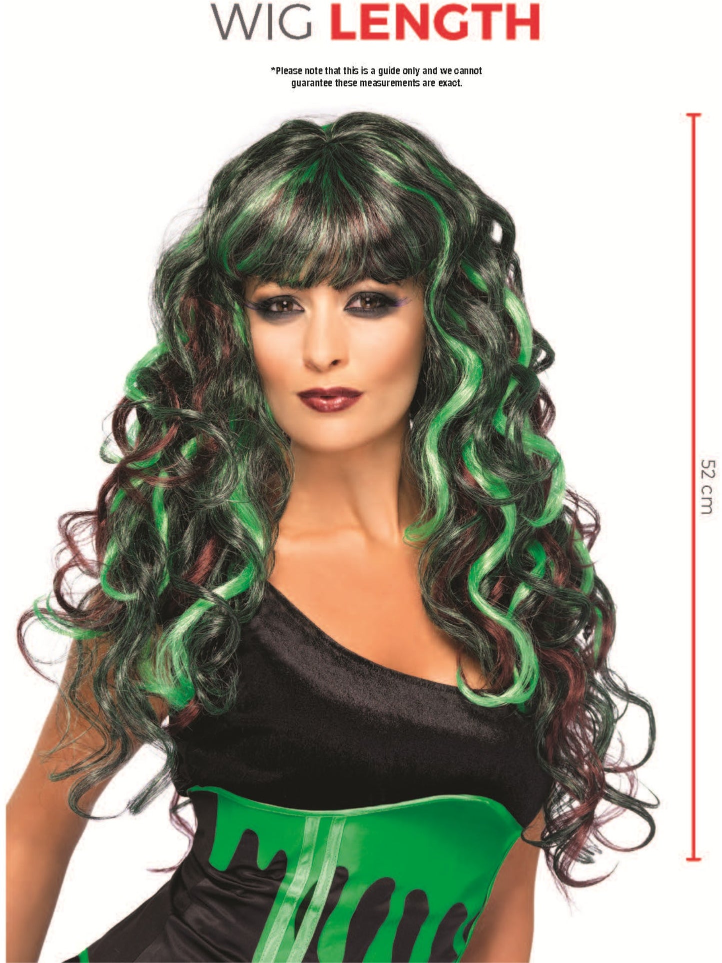 Monster Wig, Black & Green Wholesale