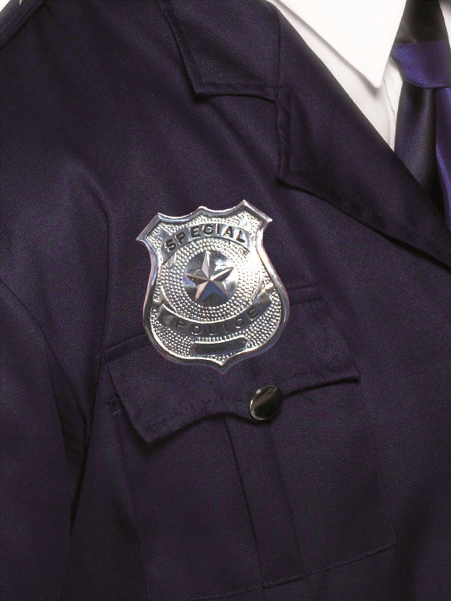 Metal Police Badge, Silver Wholesale