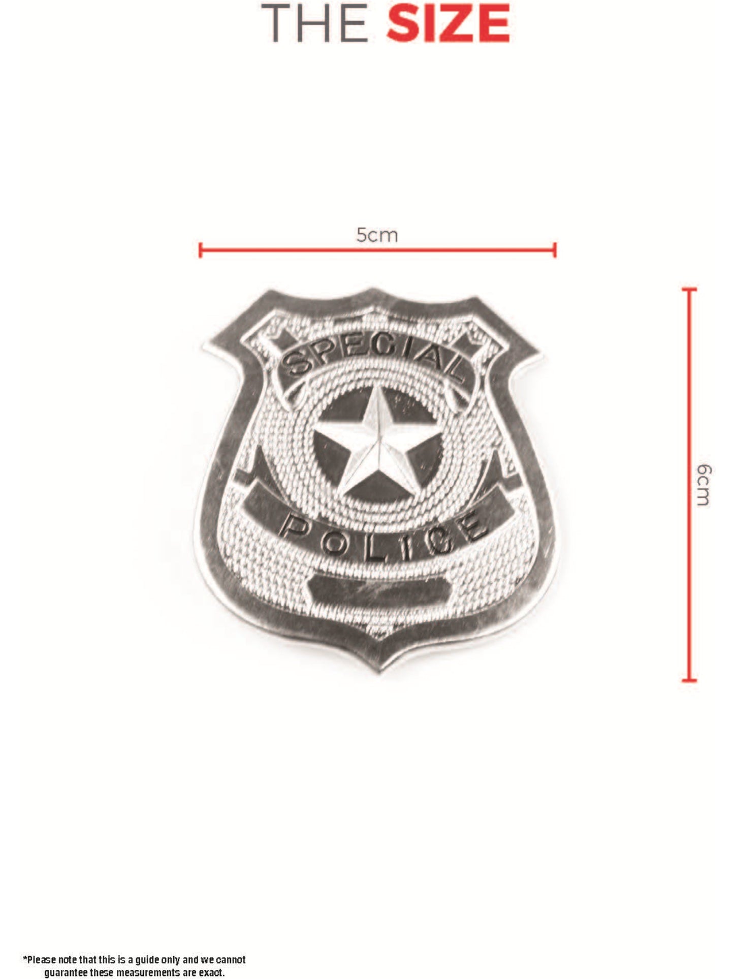 Metal Police Badge, Silver Wholesale