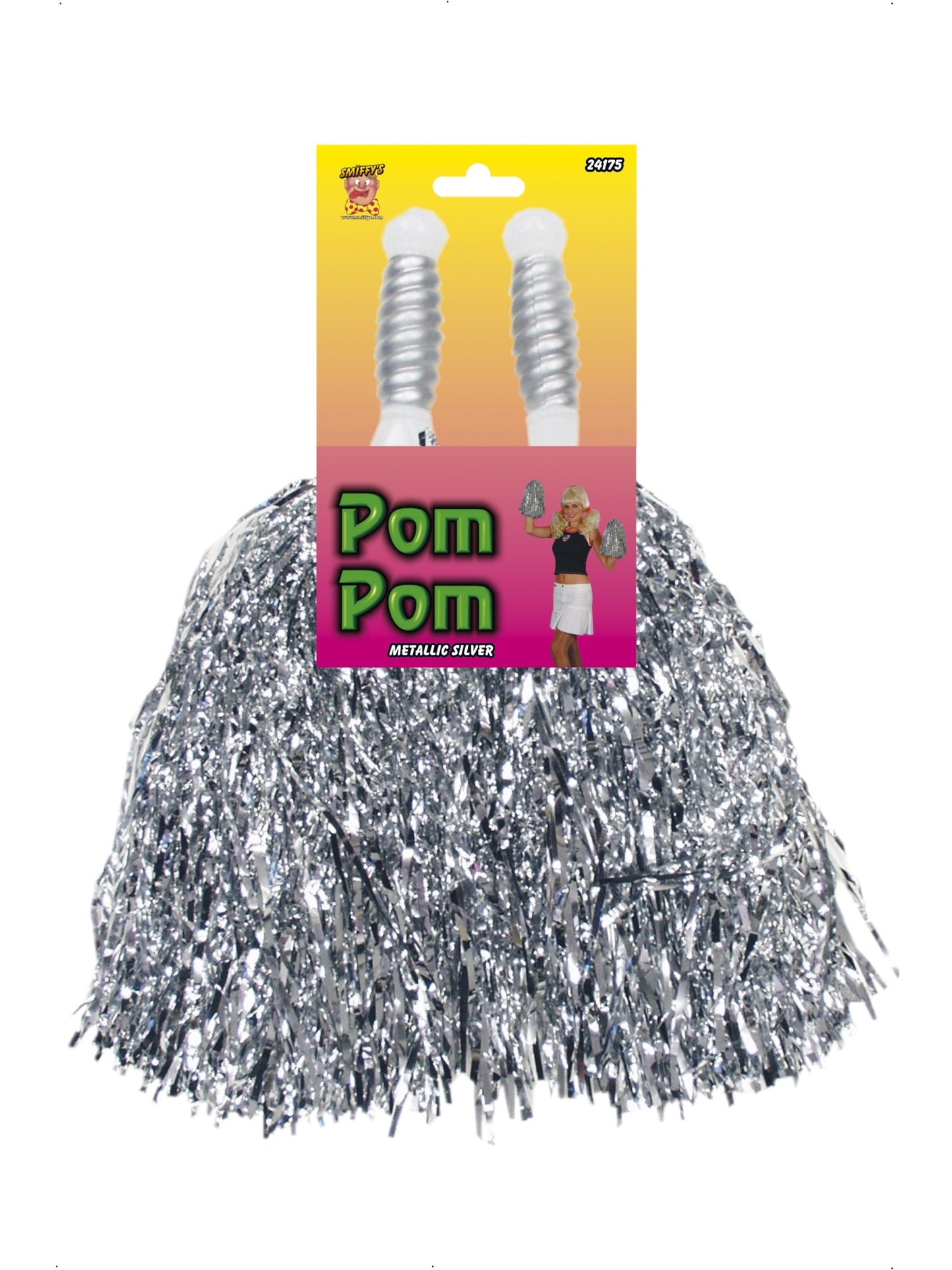 Pom Poms Metallic, Silver Wholesale