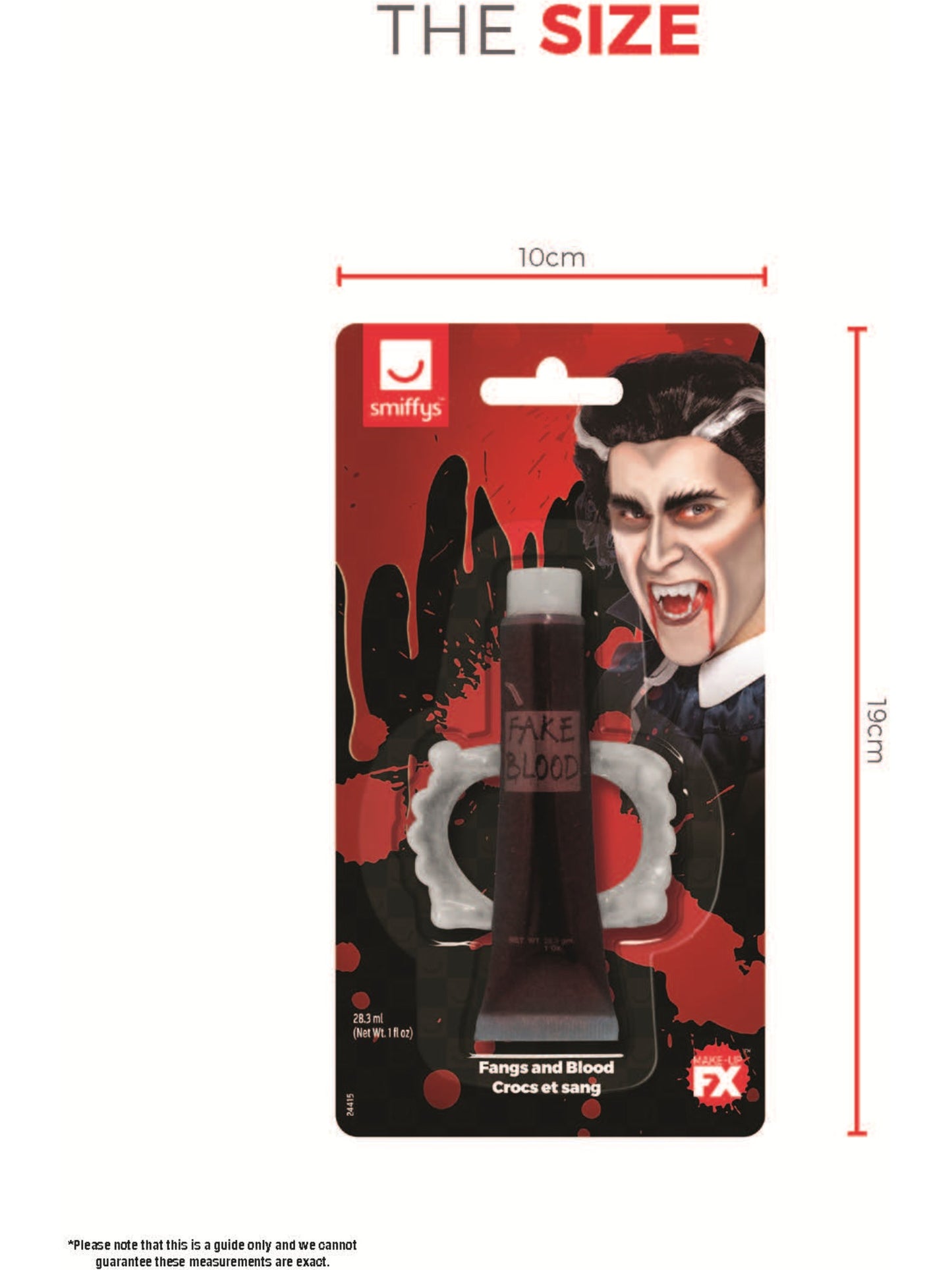 Smiffys Make-Up FX, Fangs & Blood, Red Wholesale