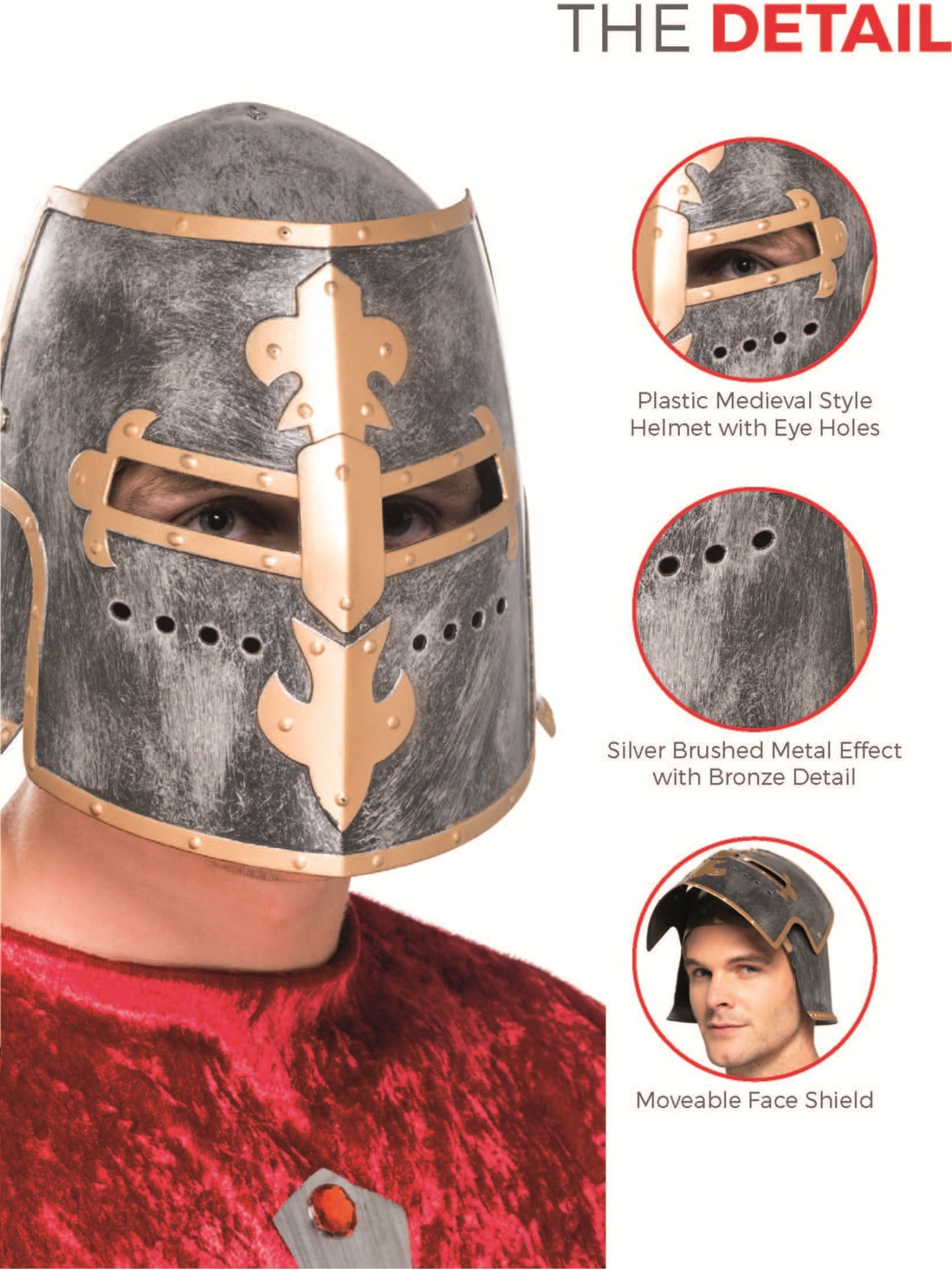 Medieval Crusader Helmet, Silver Wholesale