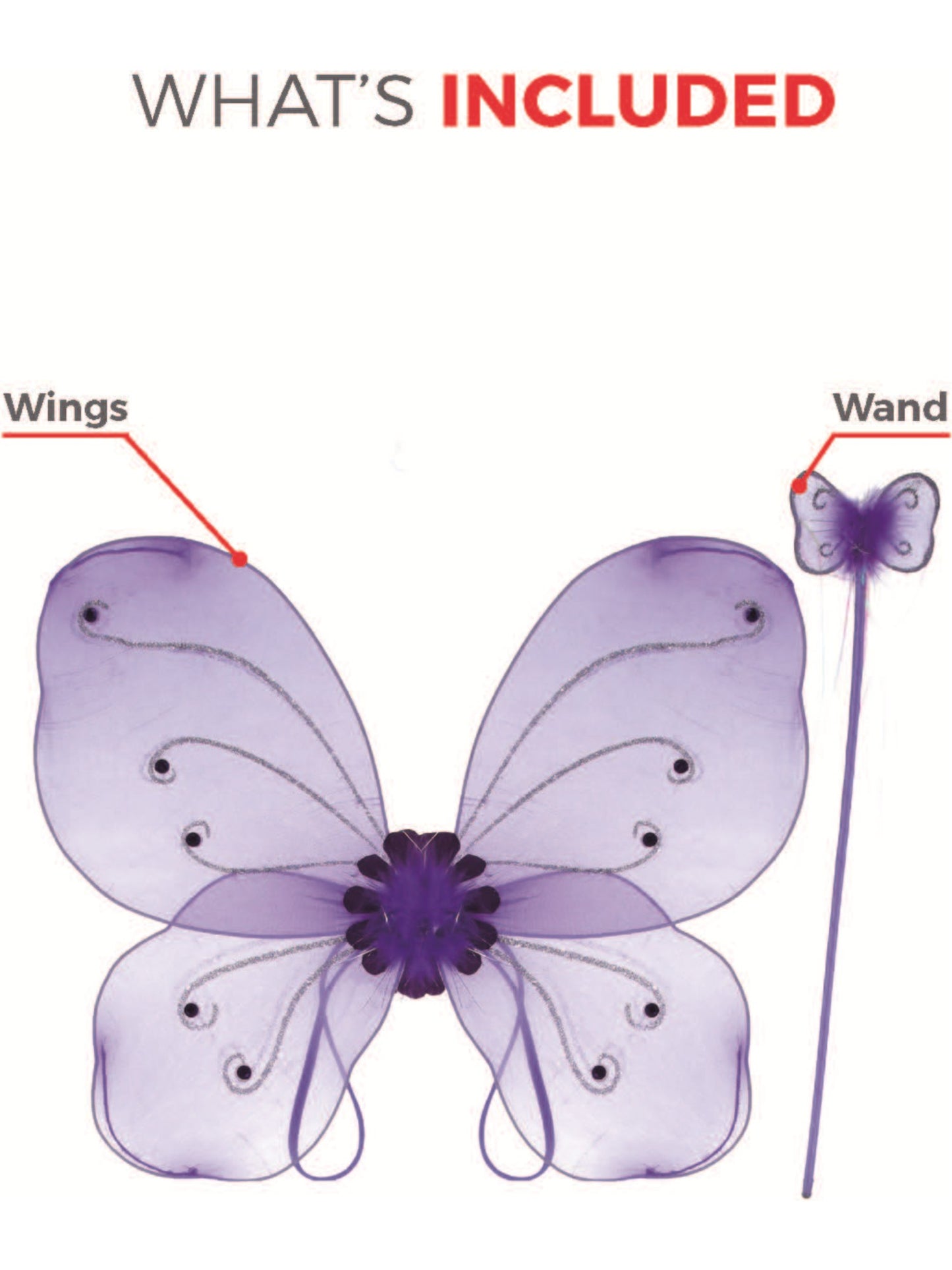Butterfly Wings & Wand, Purple Wholesale