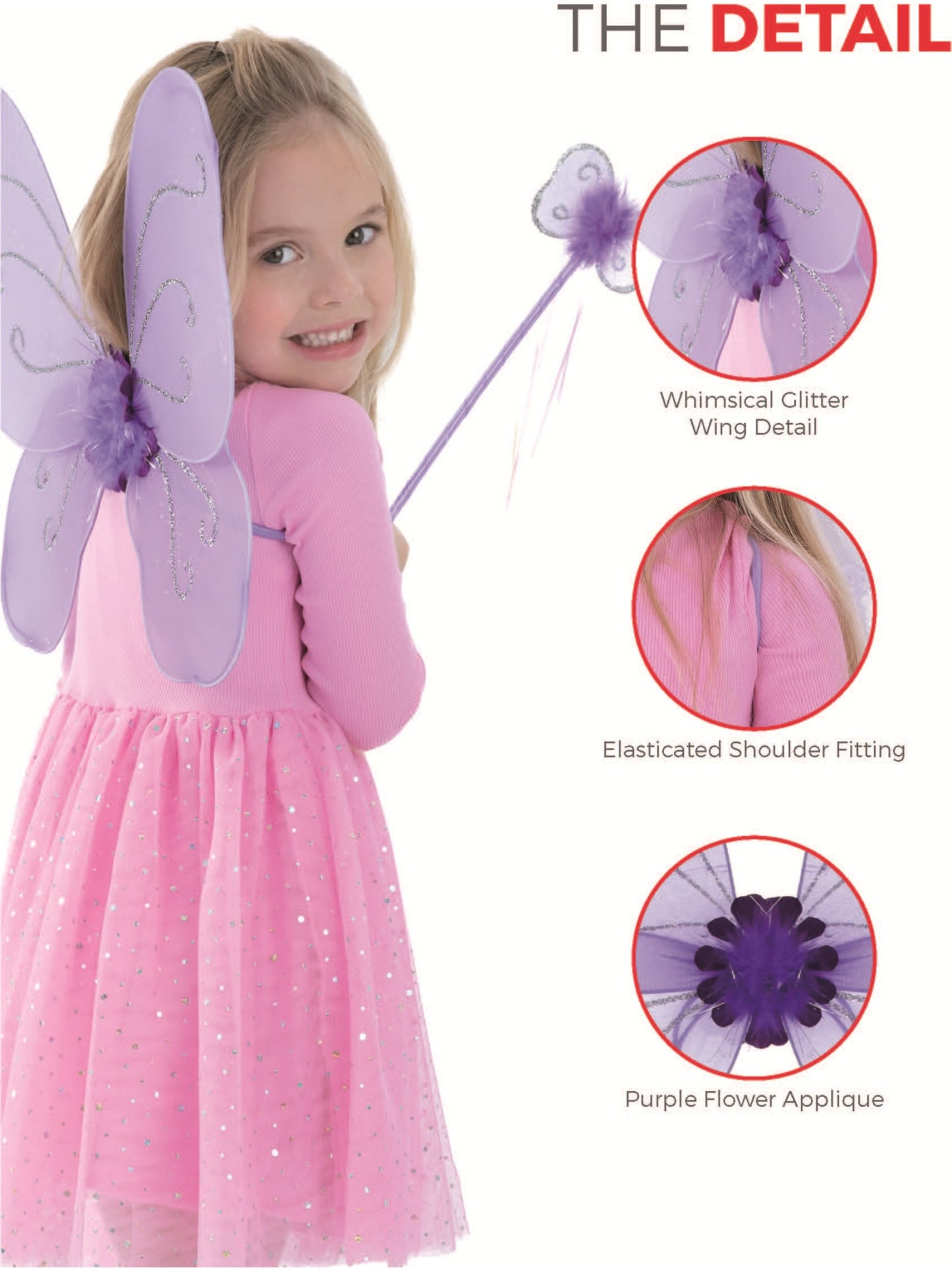 Butterfly Wings & Wand, Purple Wholesale