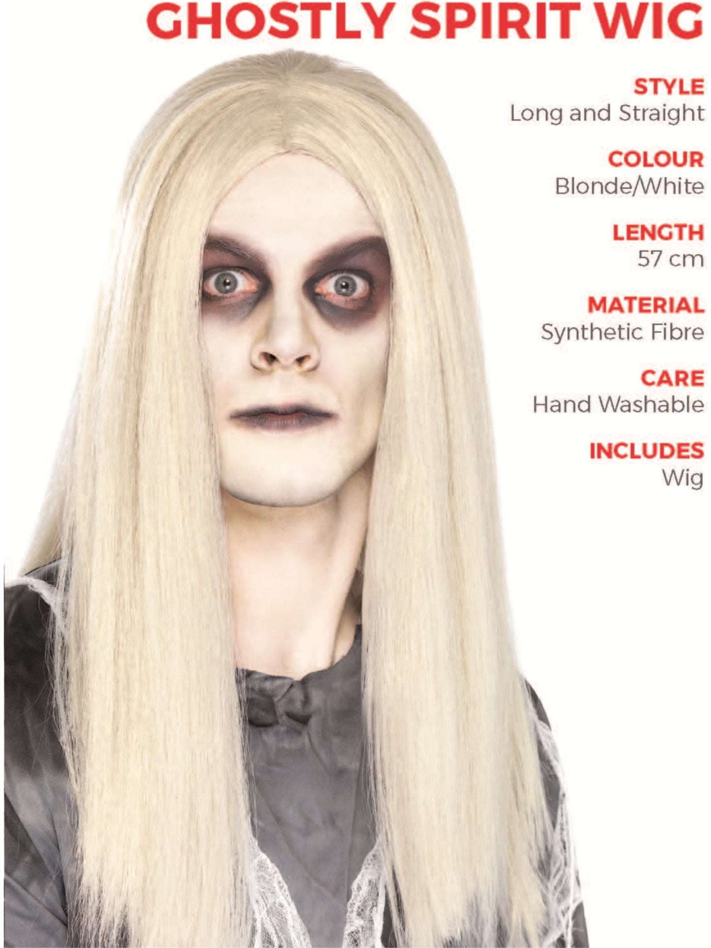 Ghostly Spirit Wig, Grey Wholesale