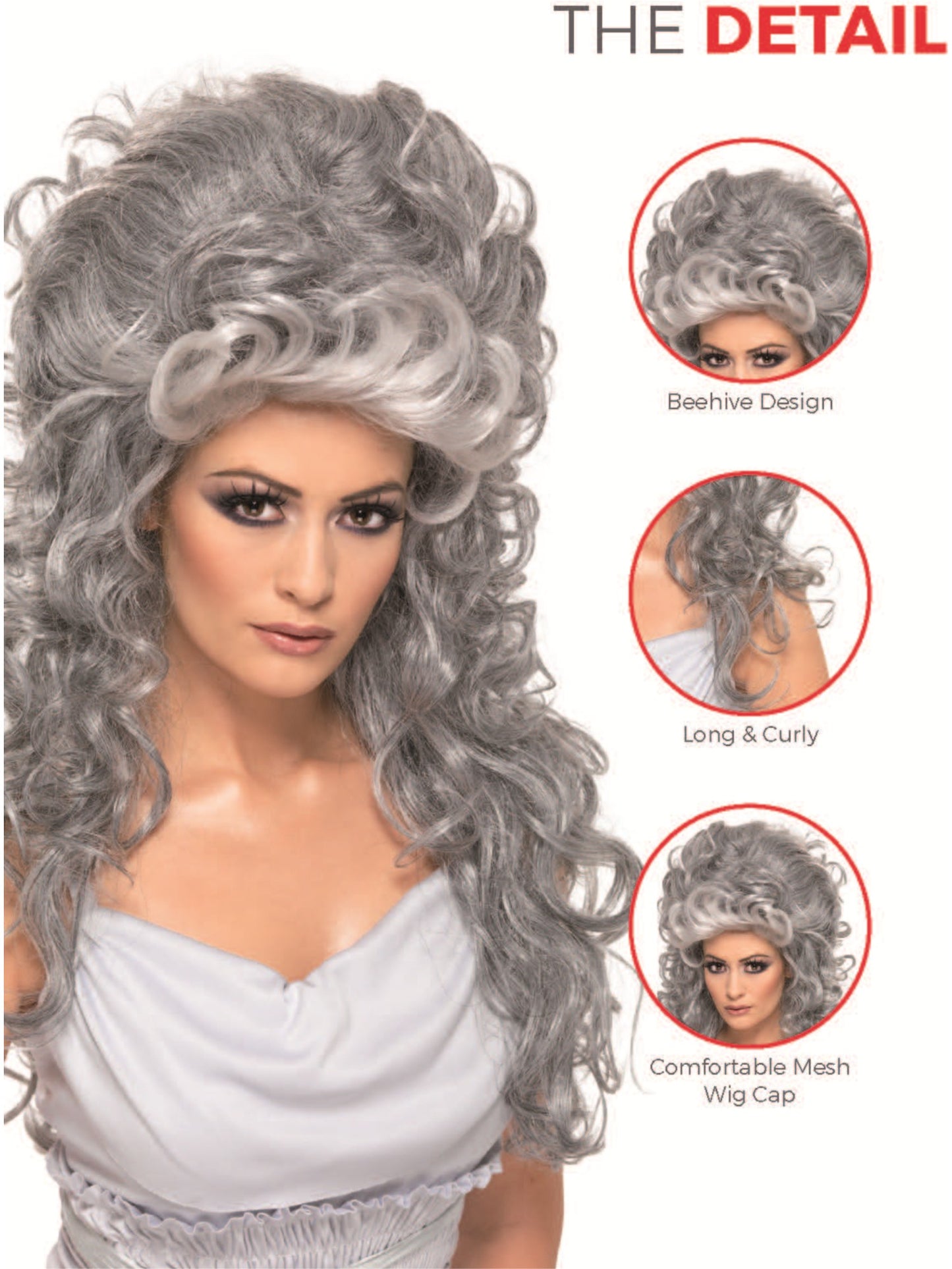 Medeia Witch Beehive Wig, Grey Wholesale