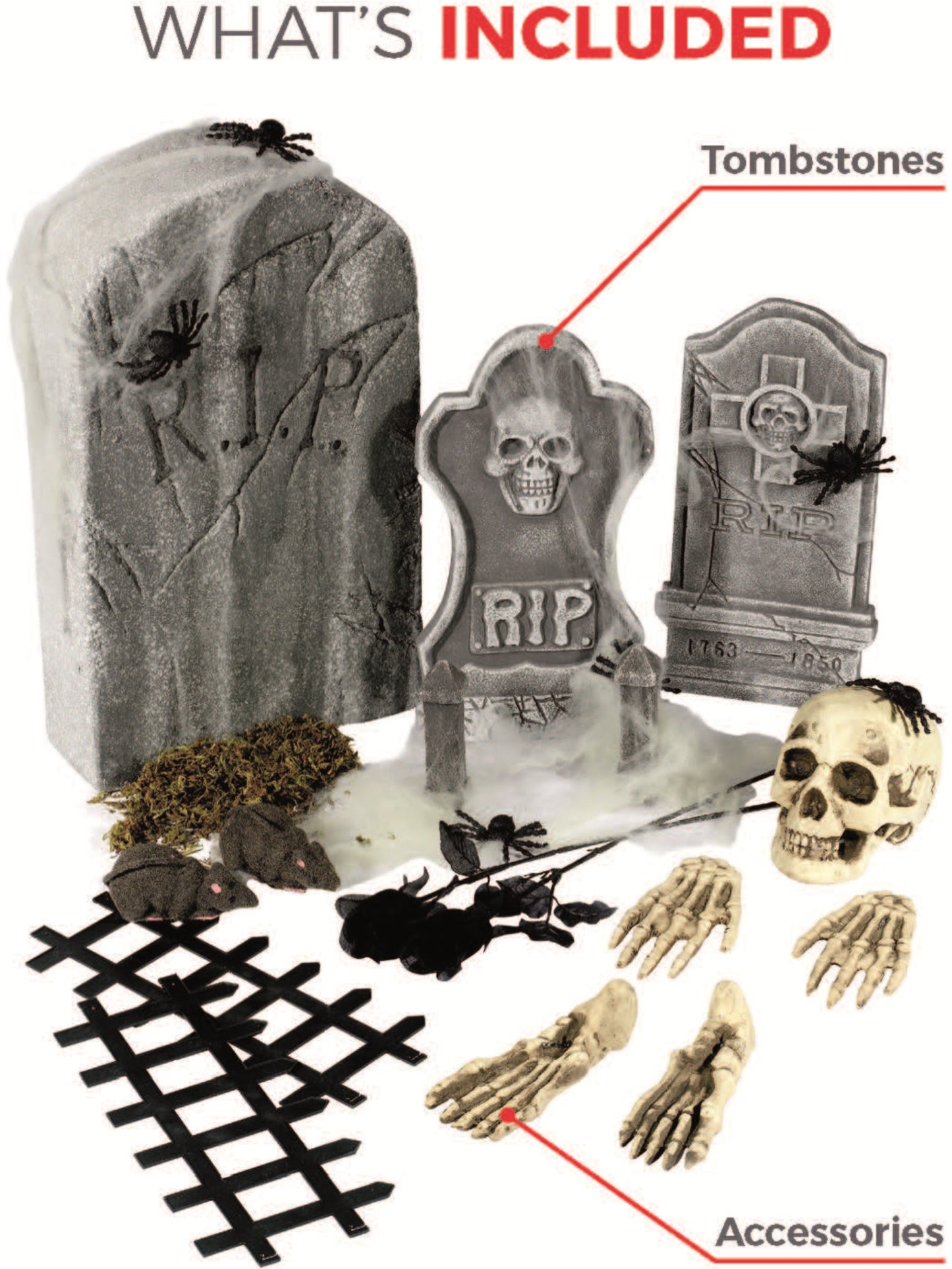 24 Piece Graveyard Collection, Grey Wholesale