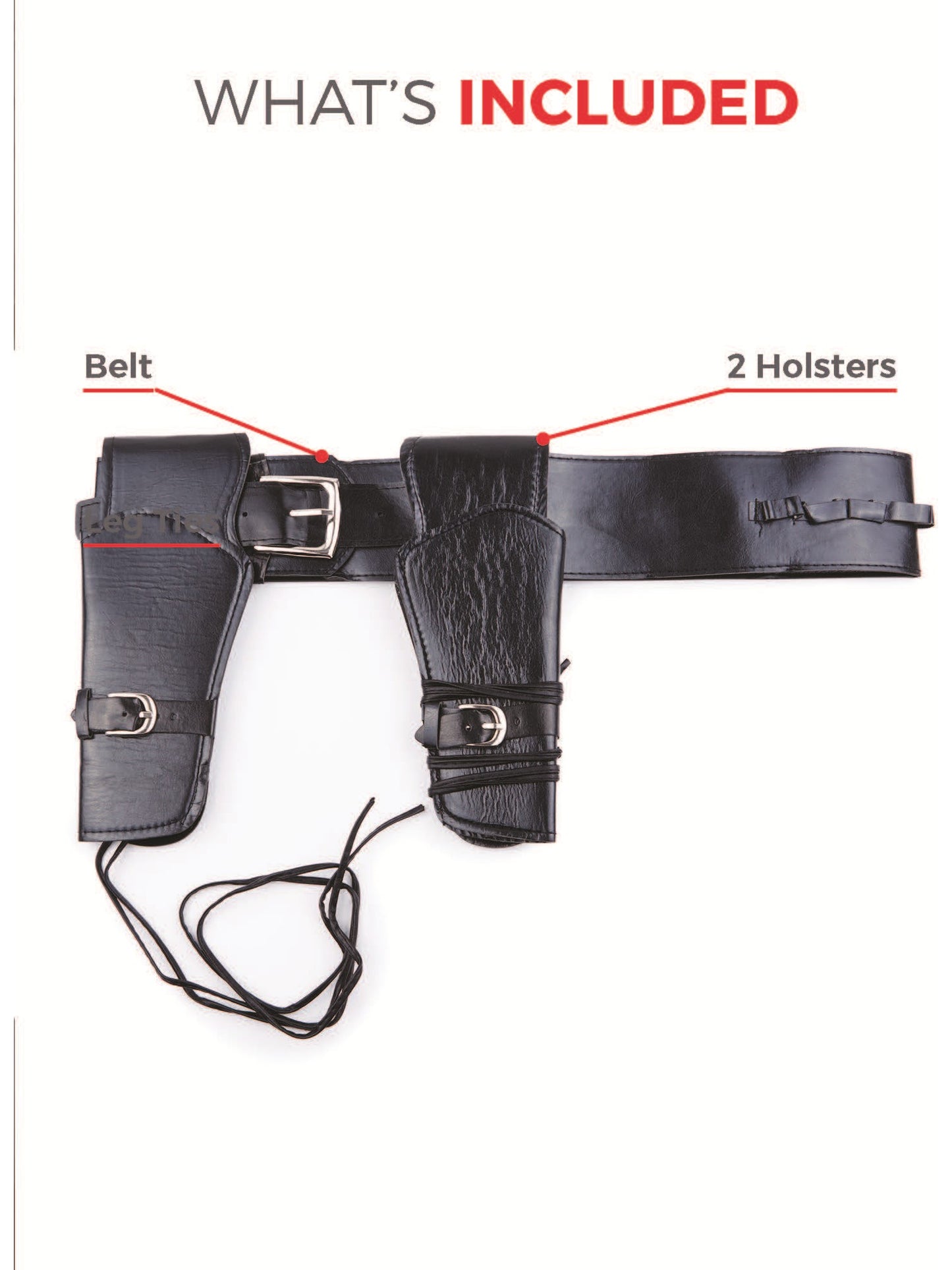 Authentic Western Belt & 2 Holsters, Black Wholesale