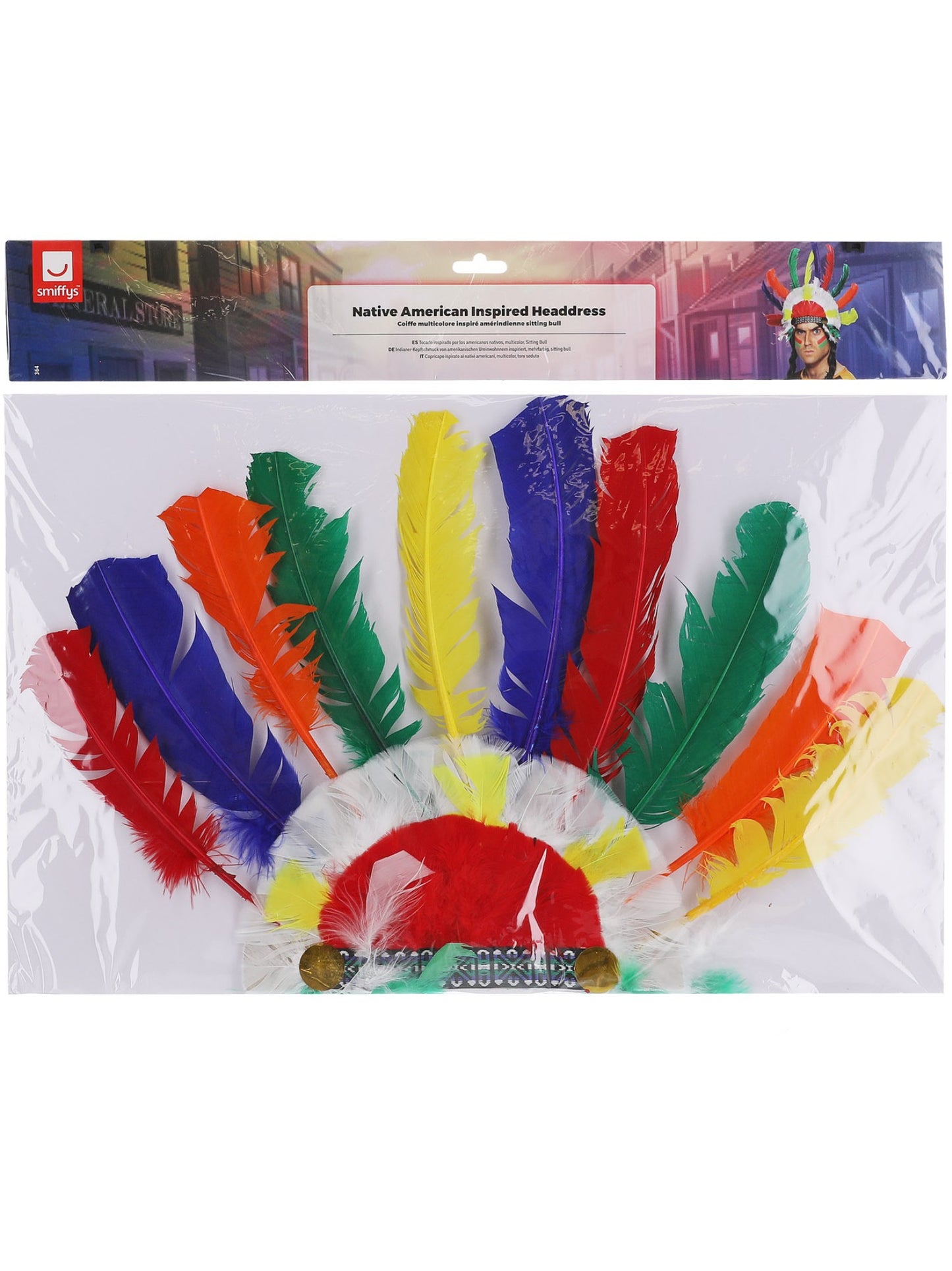 Native American Inspired Headdress, Multi-Coloured Wholesale