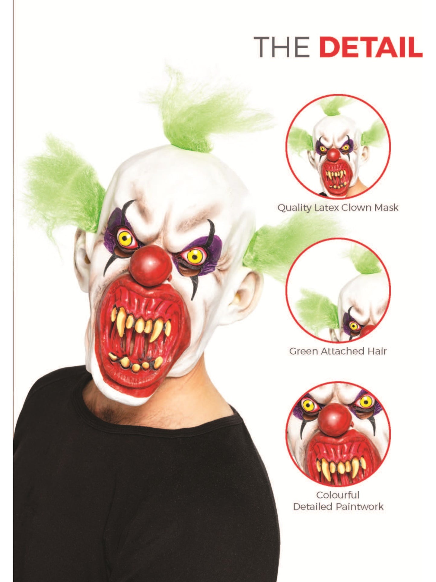 Sinister Clown Mask, White Wholesale