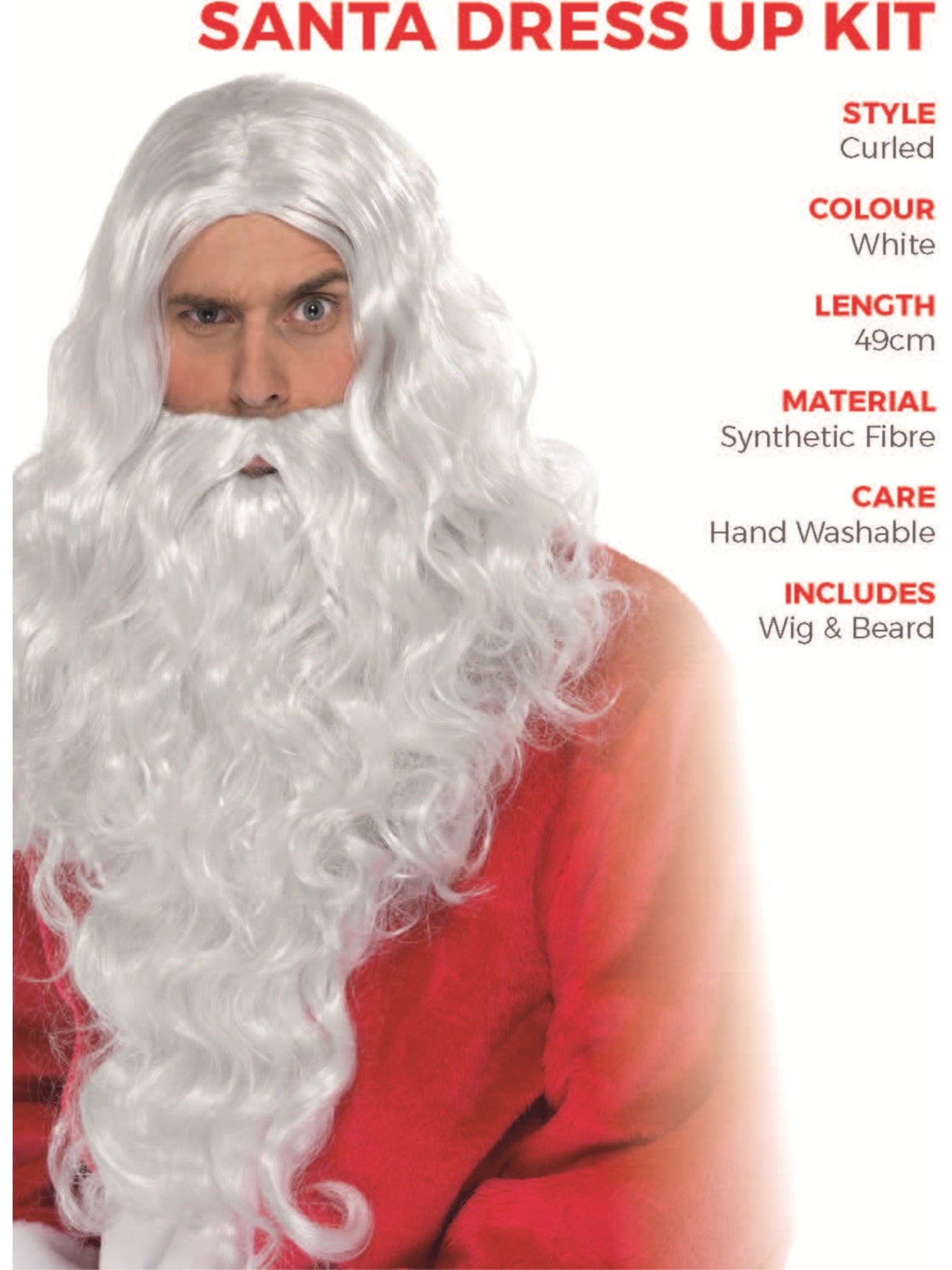 Santa Dress Up Kit, White Wholesale