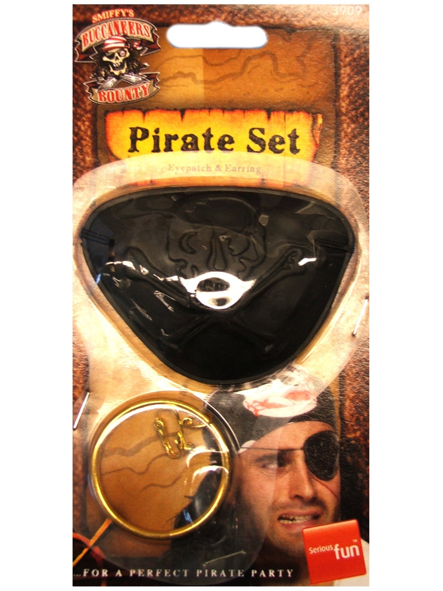 Pirate Eyepatch and Earring, Black Wholesale