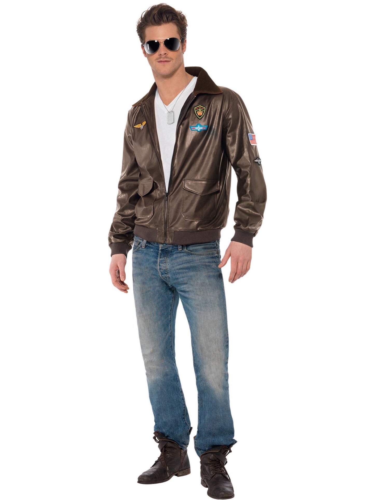 Top Gun Bomber Jacket, Brown Wholesale