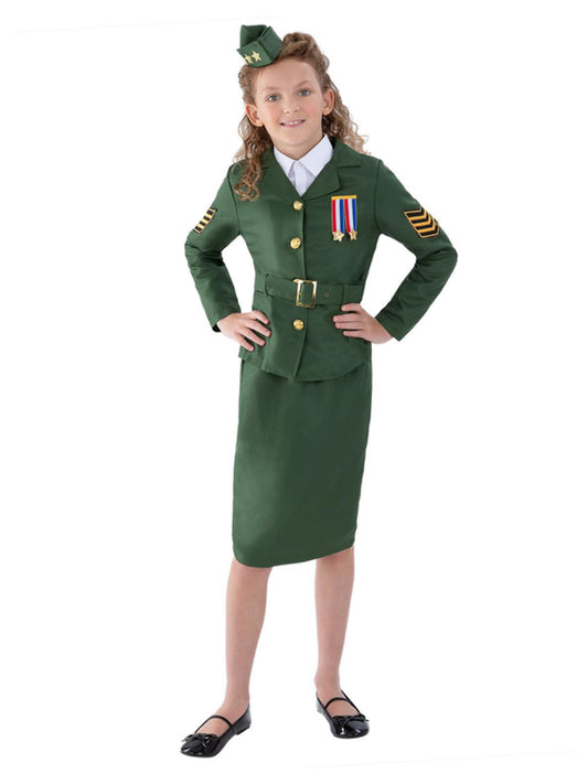 WW2 Army Girl Costume, Childs Wholesale