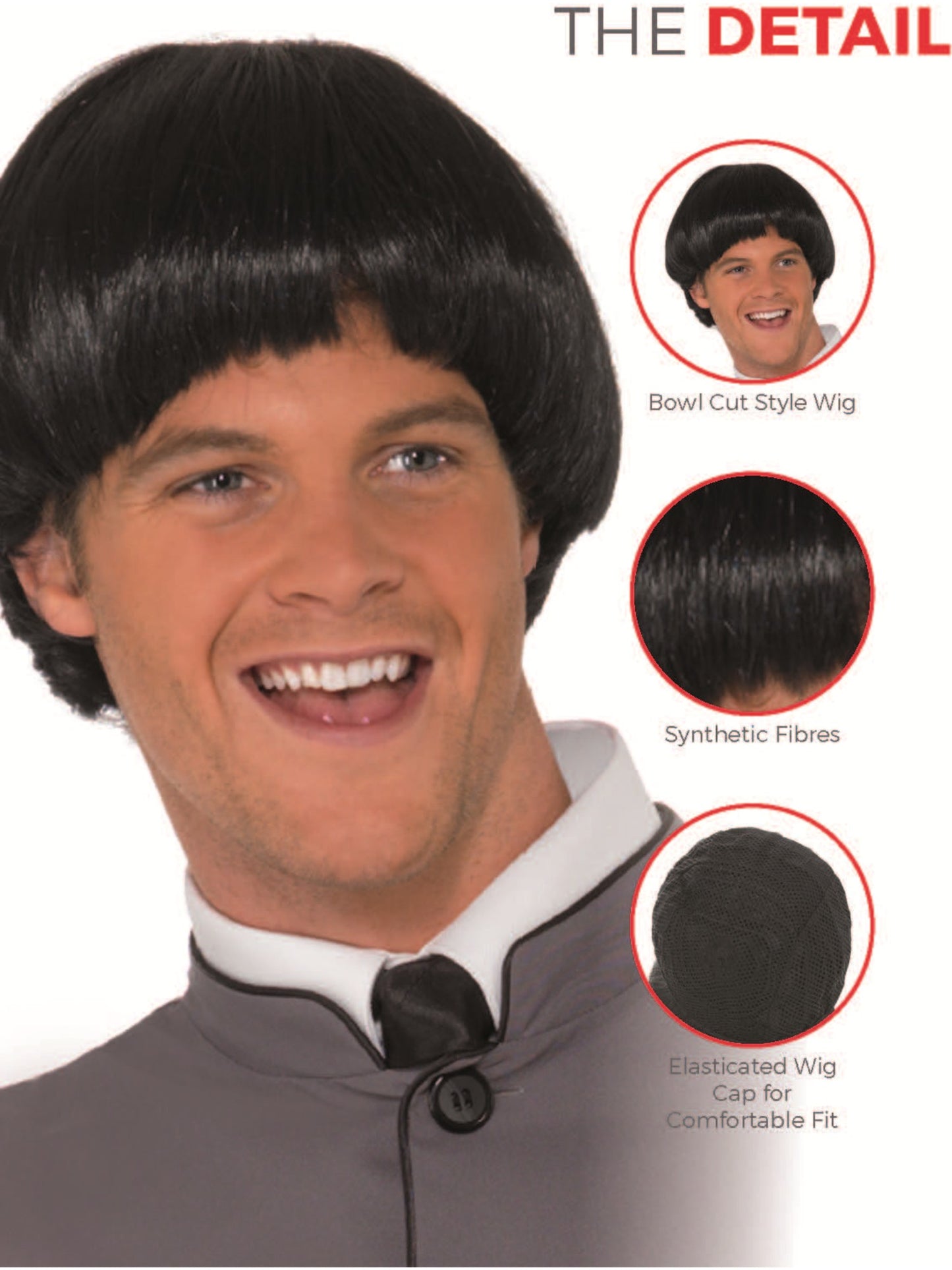 Swinging '60s Bowl Wig, Black Wholesale