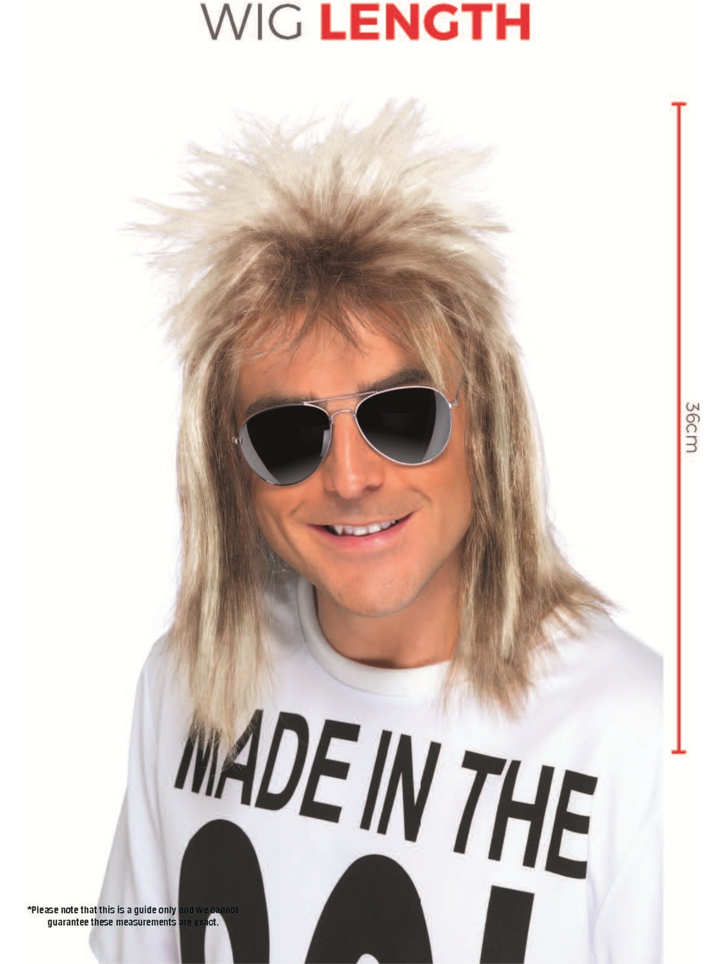 80s Mullet Wig, Blonde Wholesale