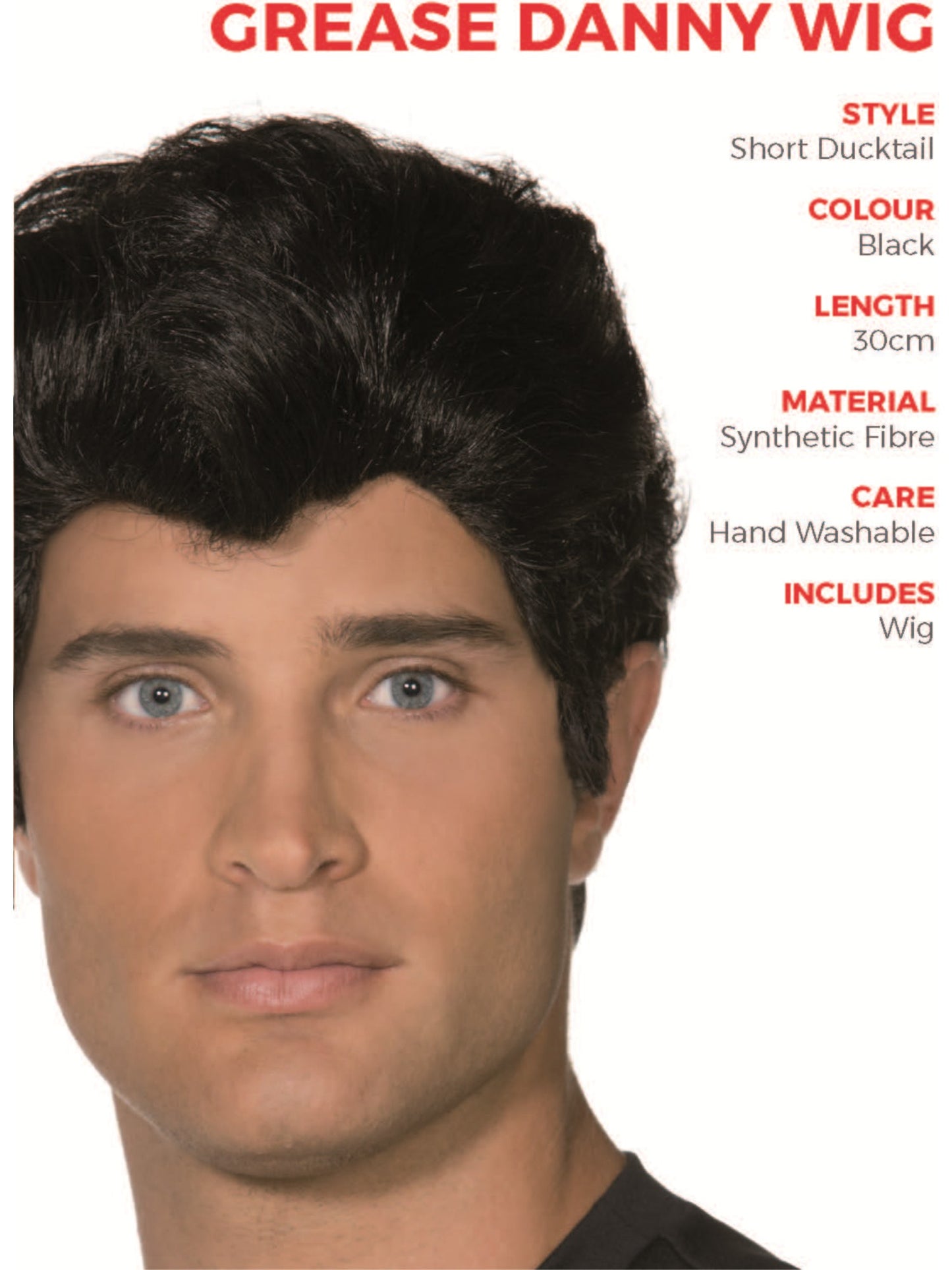 Grease Danny Wig, Black Wholesale