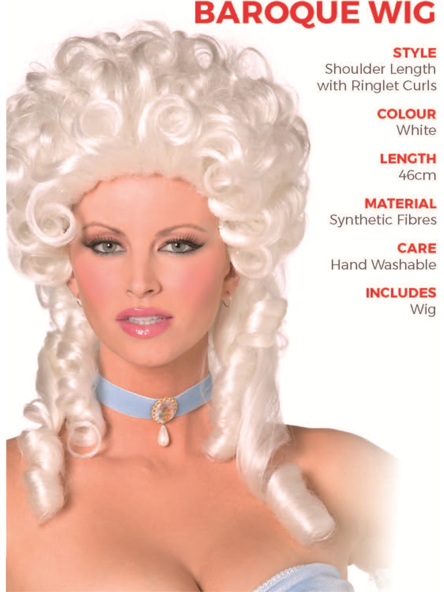 Baroque Wig, White Wholesale