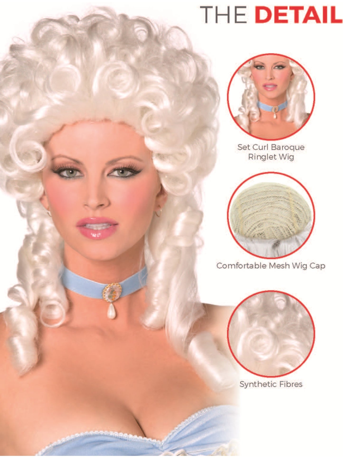 Baroque Wig, White Wholesale