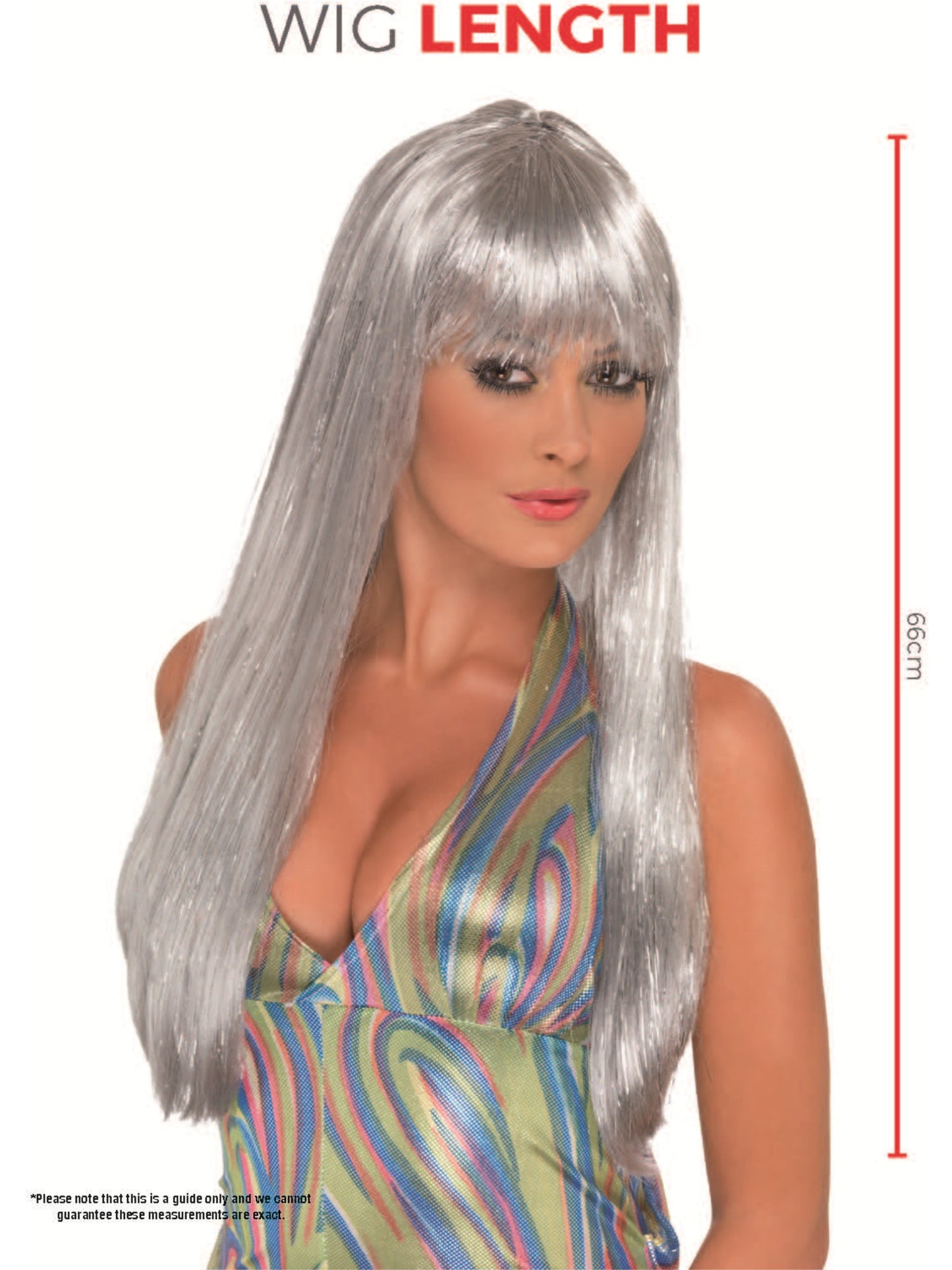 Glitter Disco Wig, Silver Wholesale