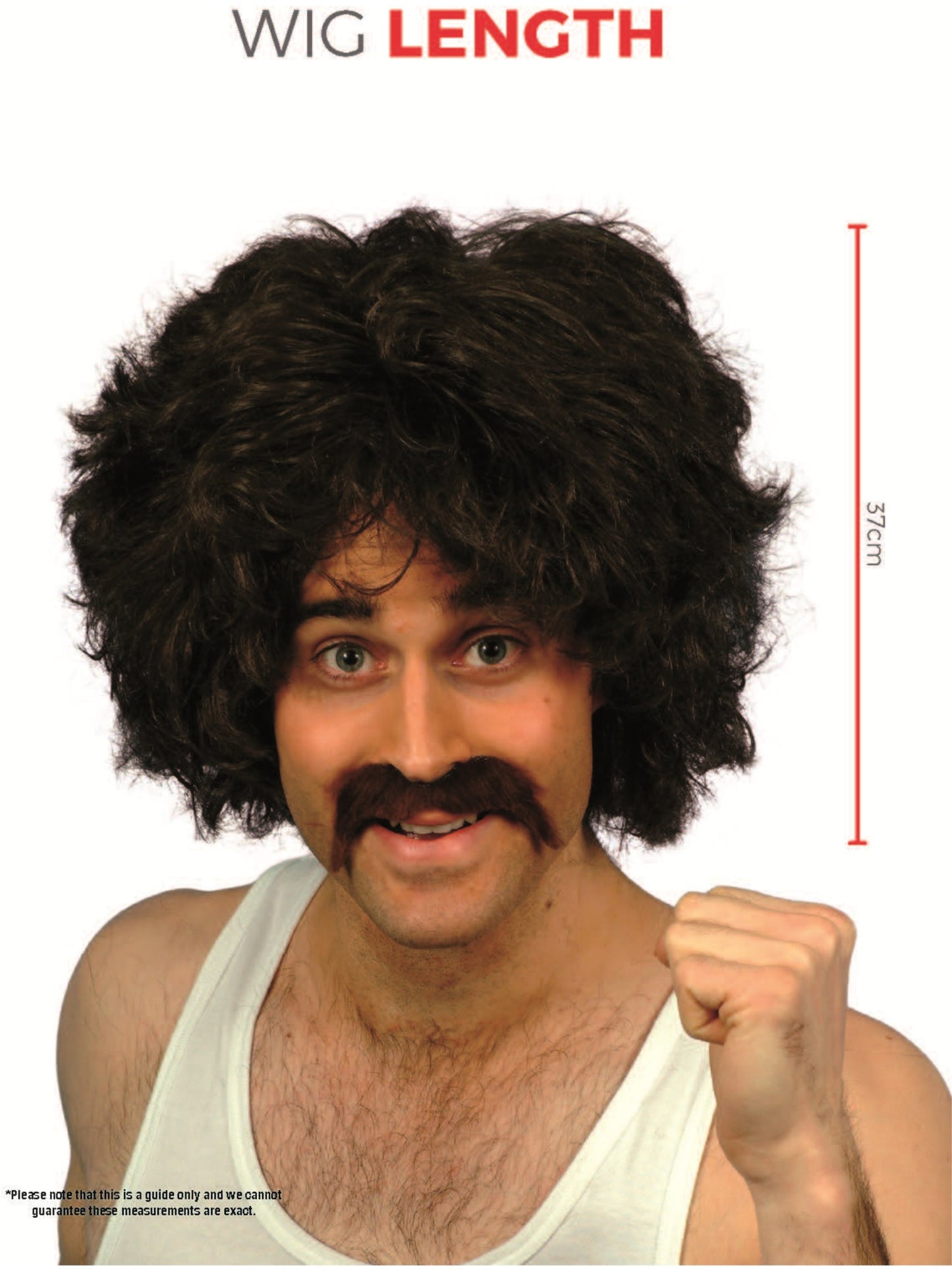 Retro Wig & Tash, Brown Wholesale