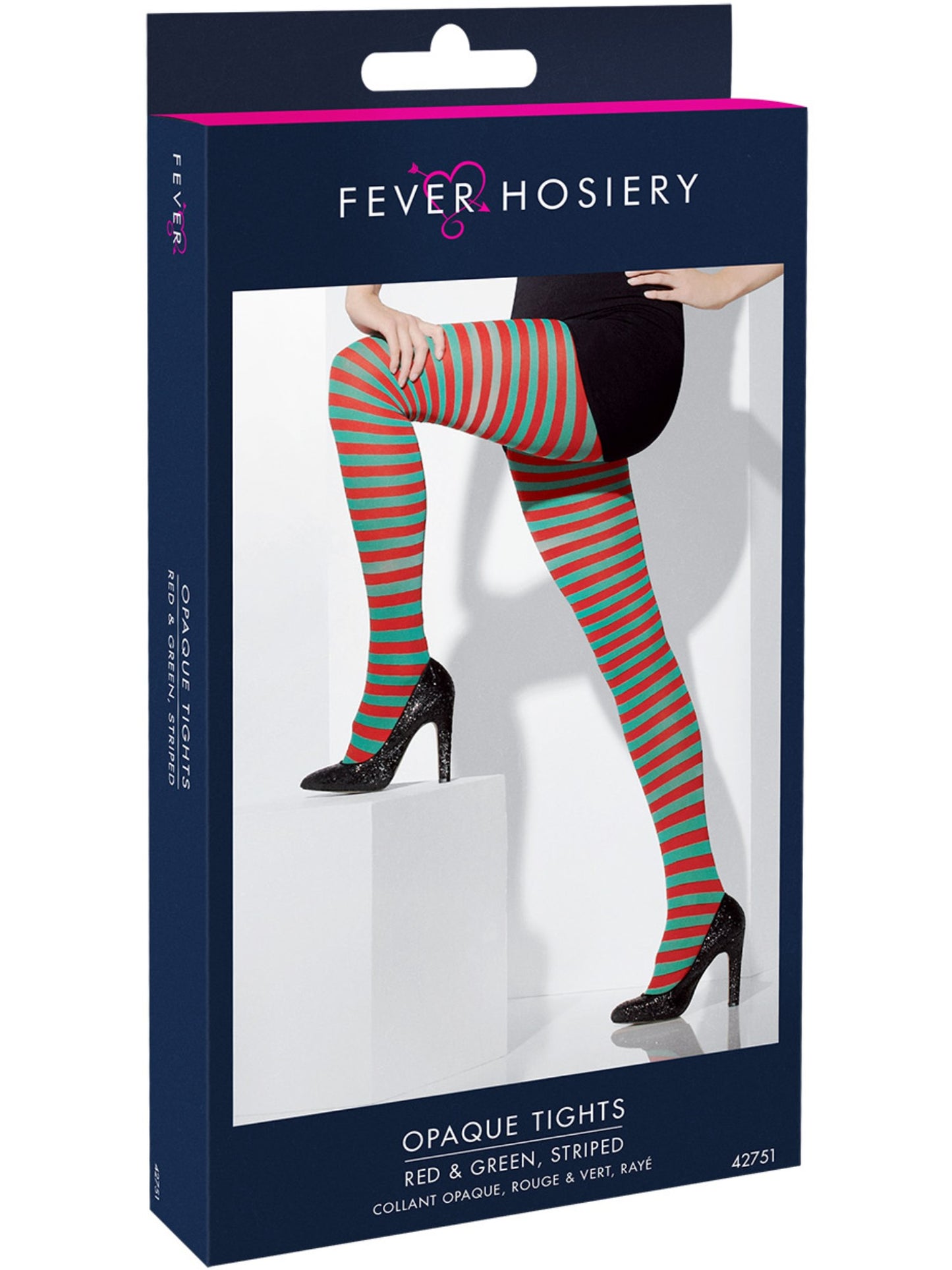 Opaque Tights, Red & Green Wholesale