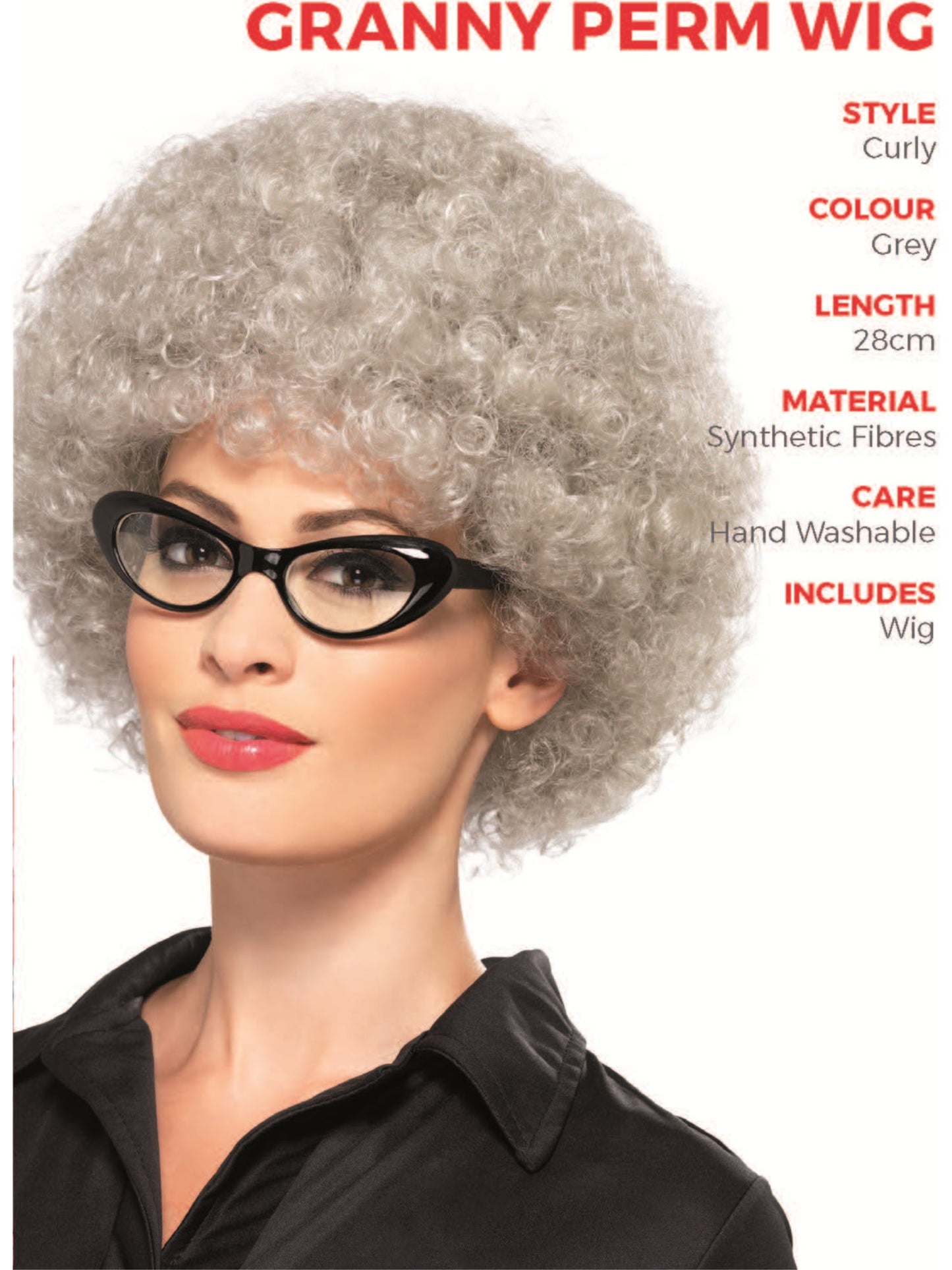 Granny Perm Wig, Grey Wholesale