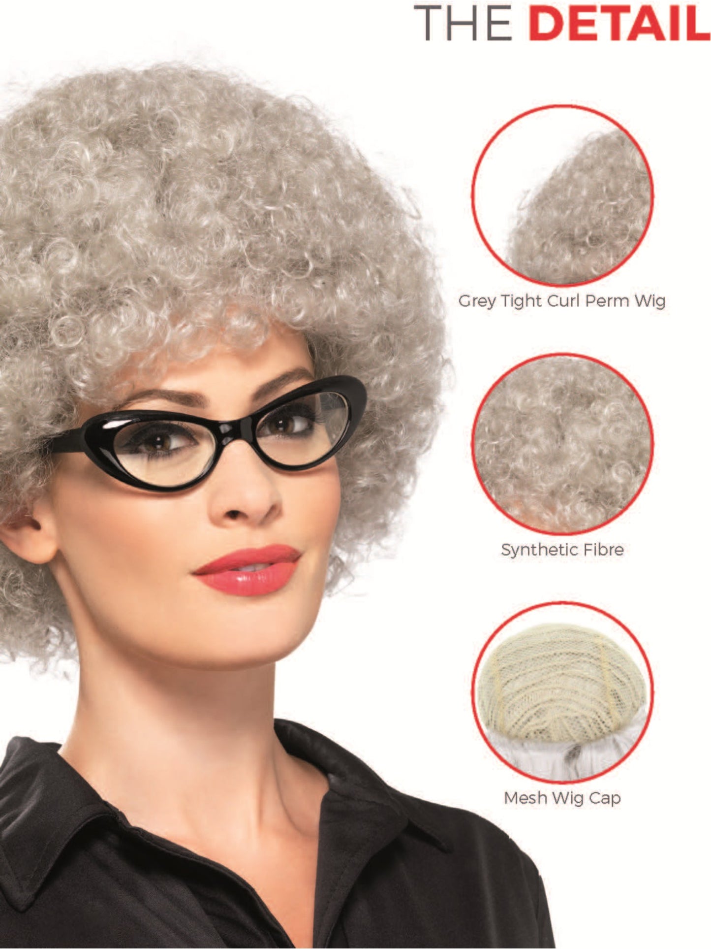 Granny Perm Wig, Grey Wholesale