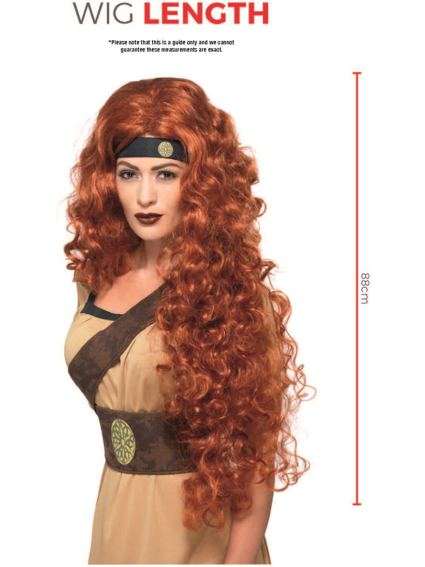 Medieval Warrior Queen Wig, Auburn Wholesale