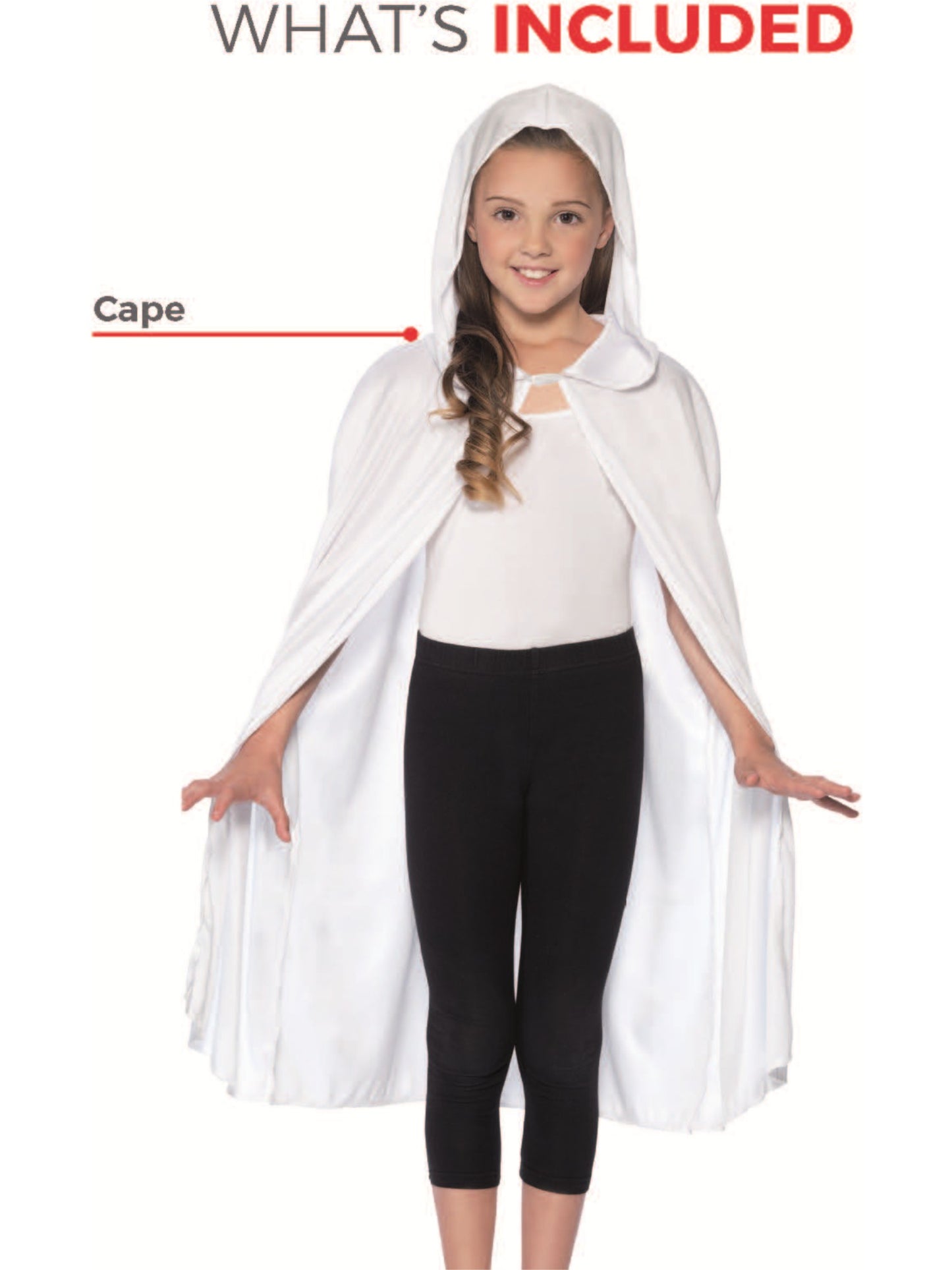 Hooded Cape, White Wholesale
