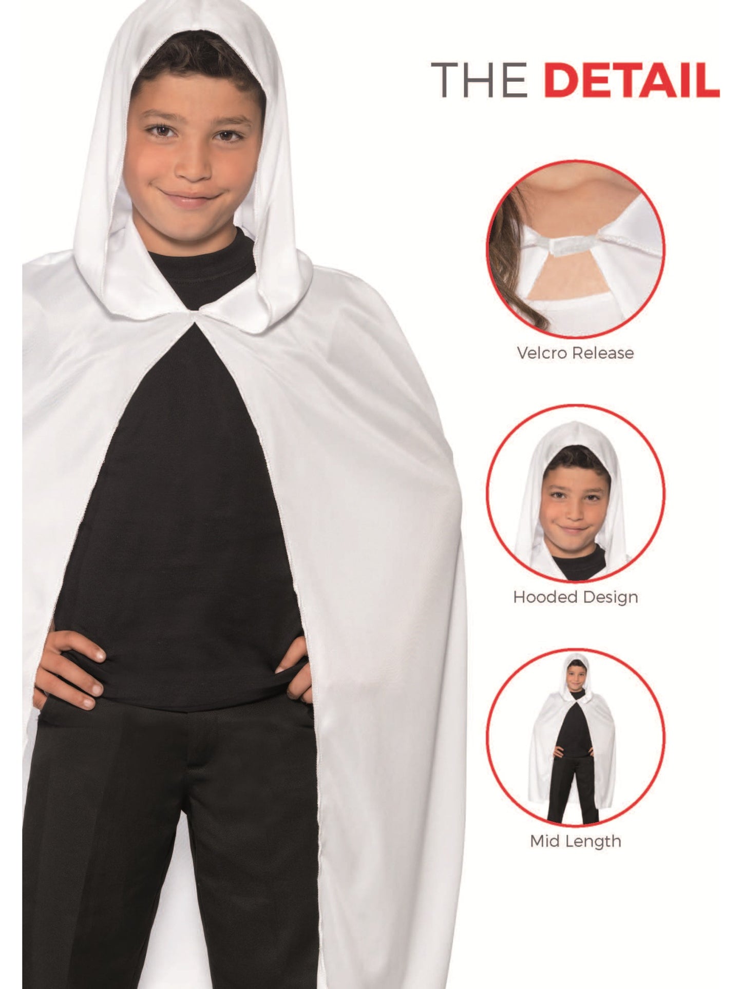 Hooded Cape, White Wholesale