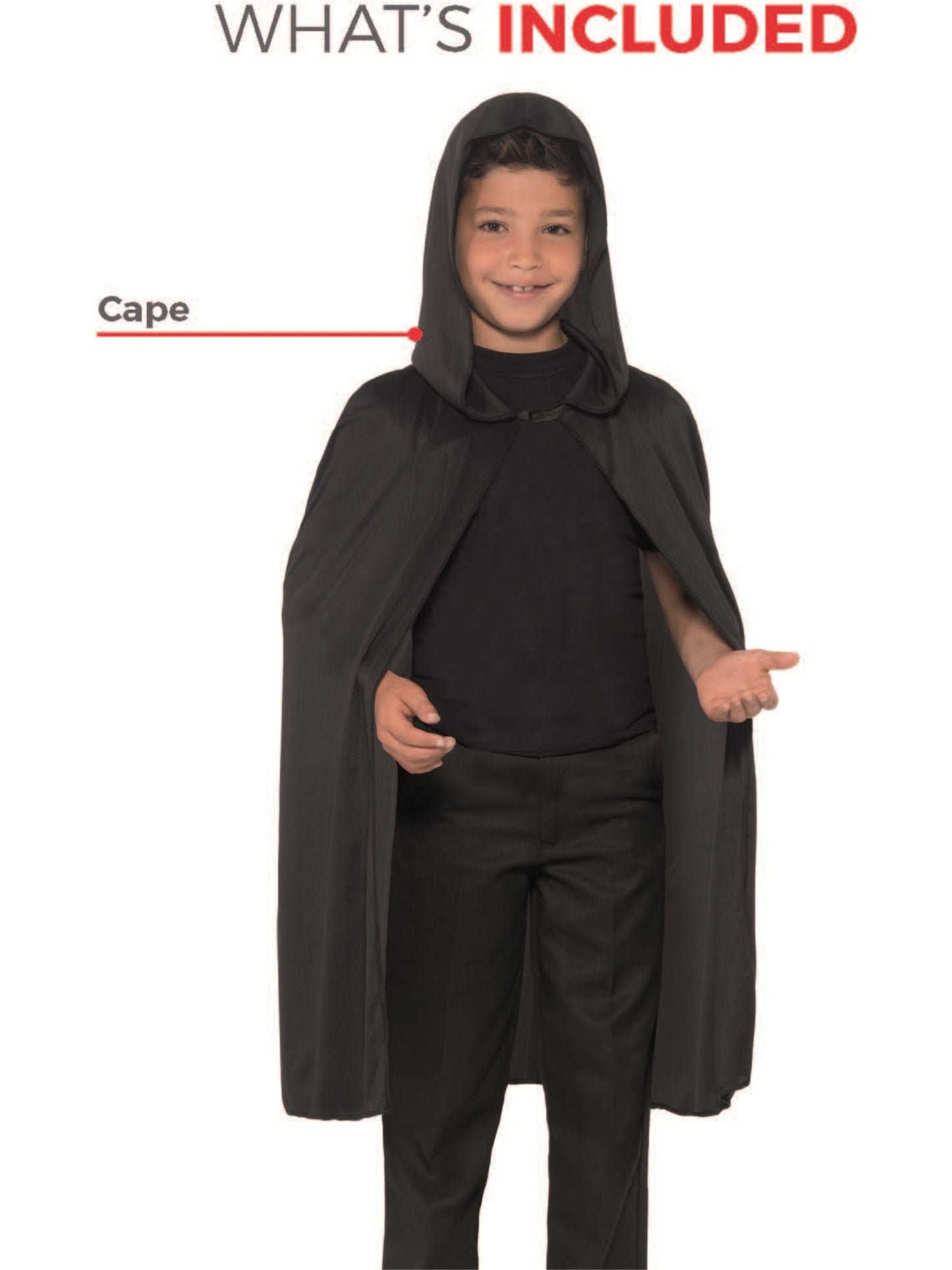 Hooded Cape, Black Wholesale
