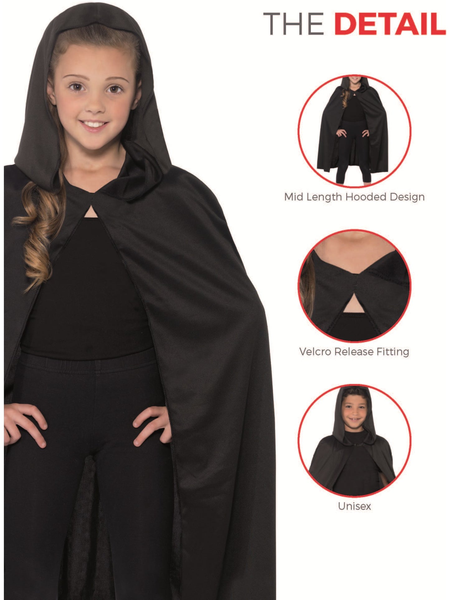 Hooded Cape, Black Wholesale