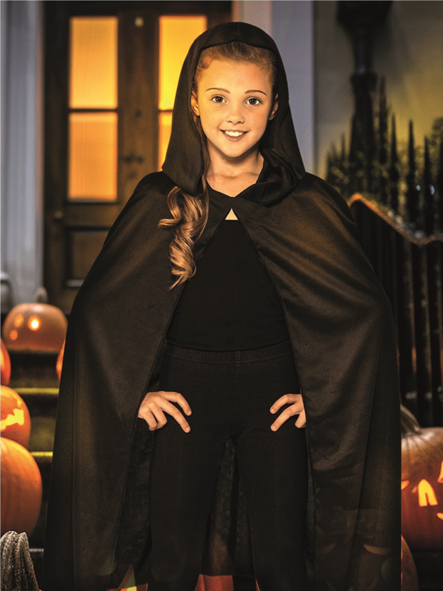 Hooded Cape, Black Wholesale