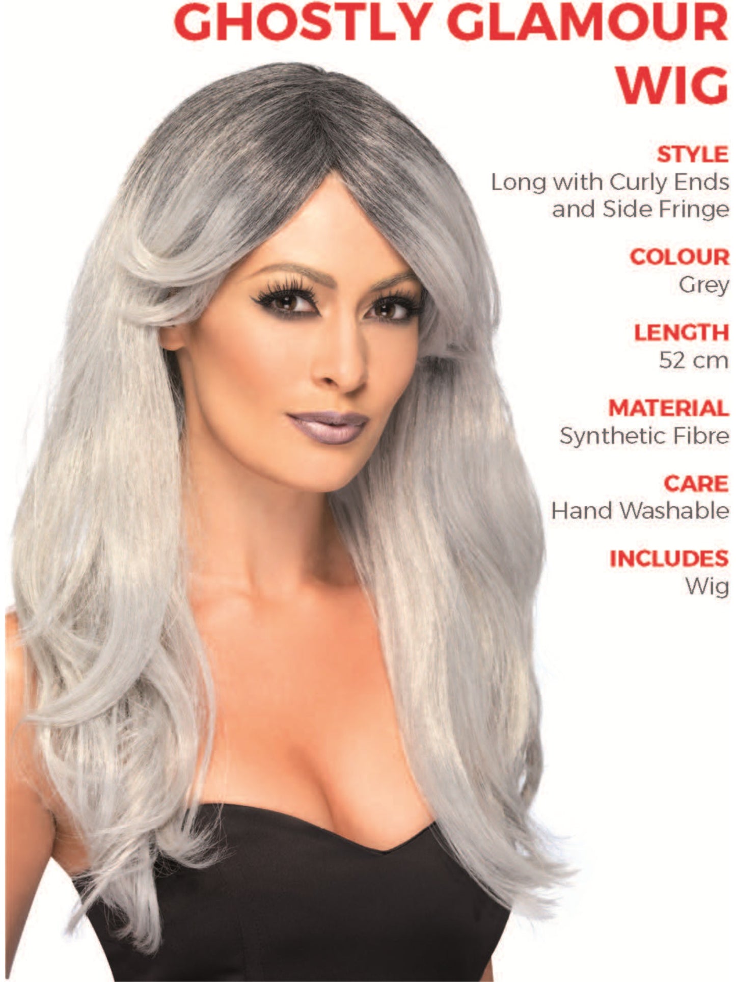 Ghostly Glamour Wig, Grey Wholesale