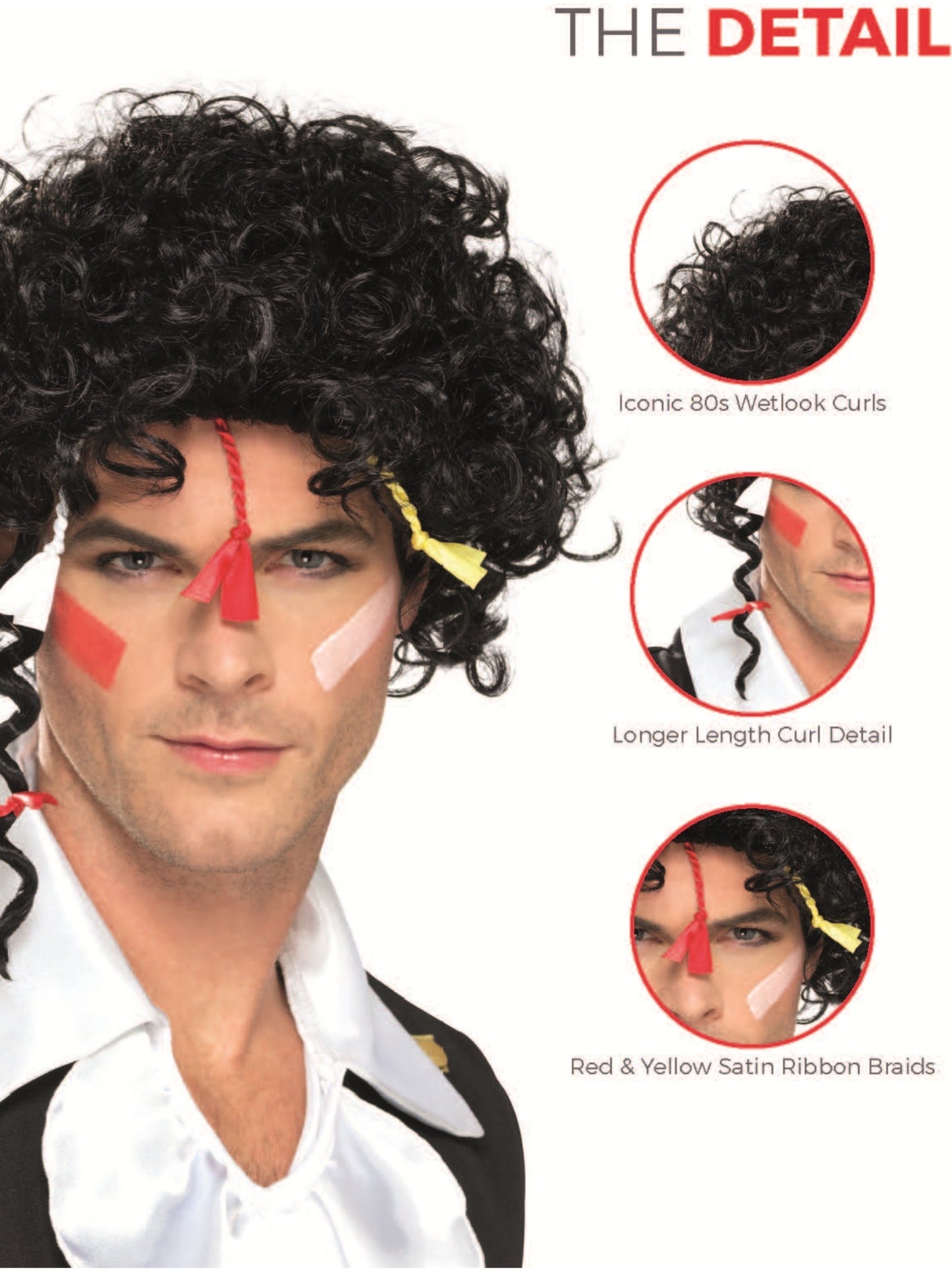 80s New Romantic Wig, Black Wholesale
