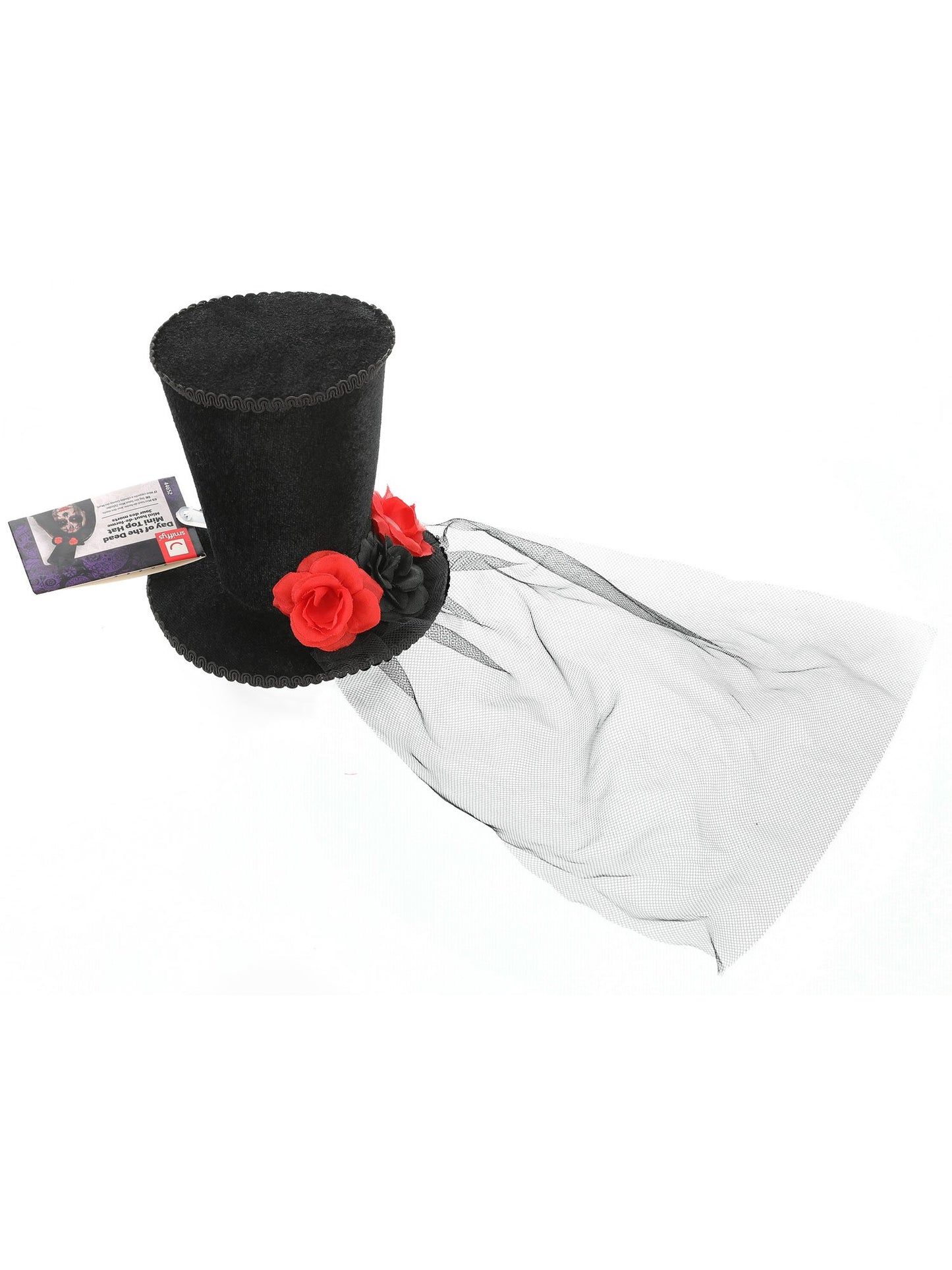 Day of the Dead Mini Top Hat, Black Wholesale