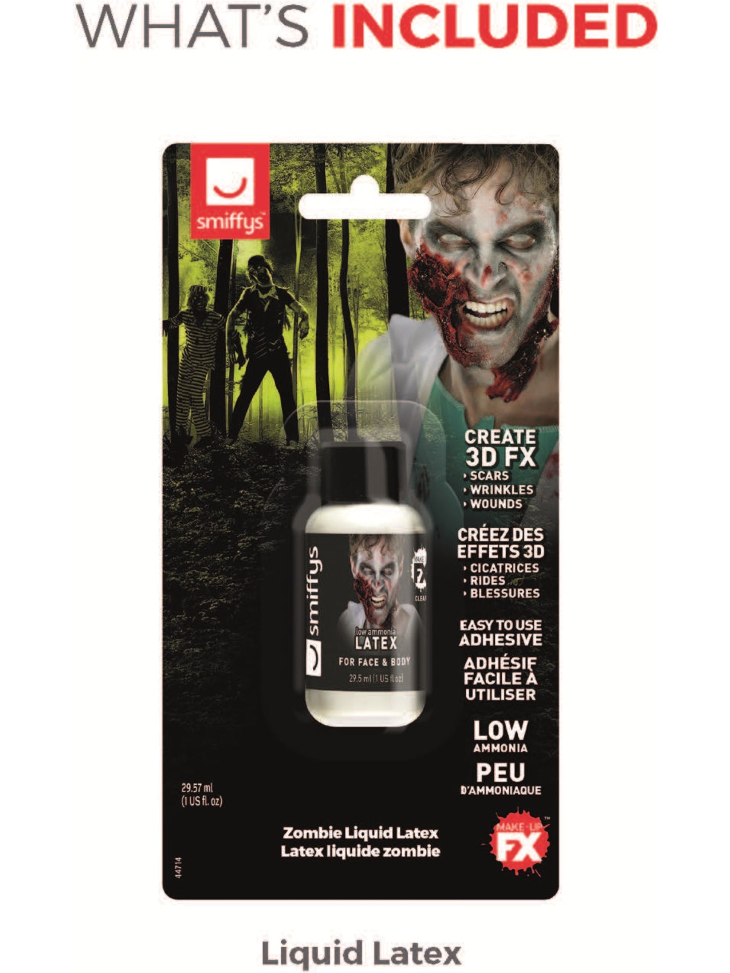 Smiffys Make-Up FX, Zombie Liquid Latex, Clear Wholesale