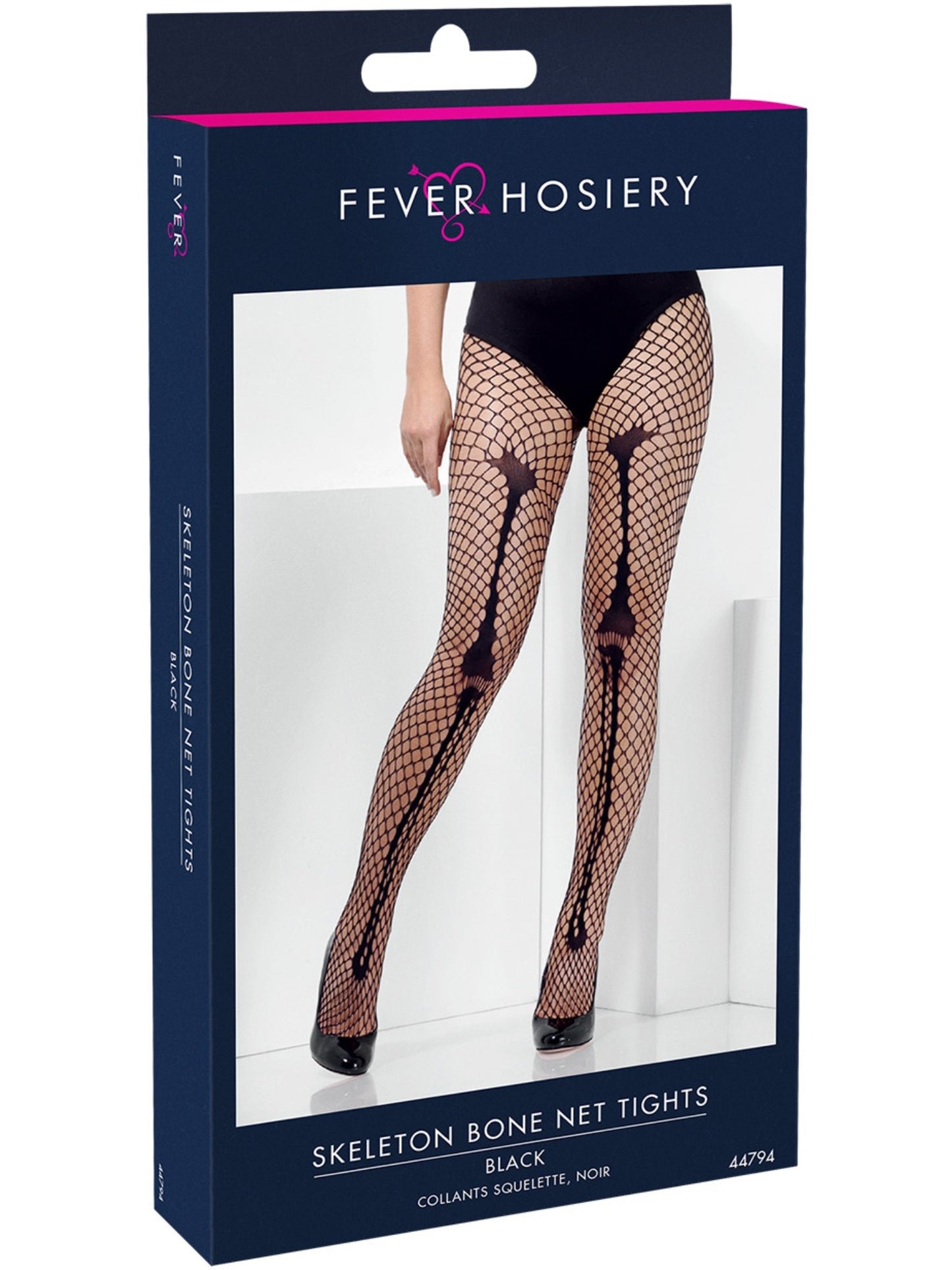 Skeleton Bone Net Tights, Black Wholesale