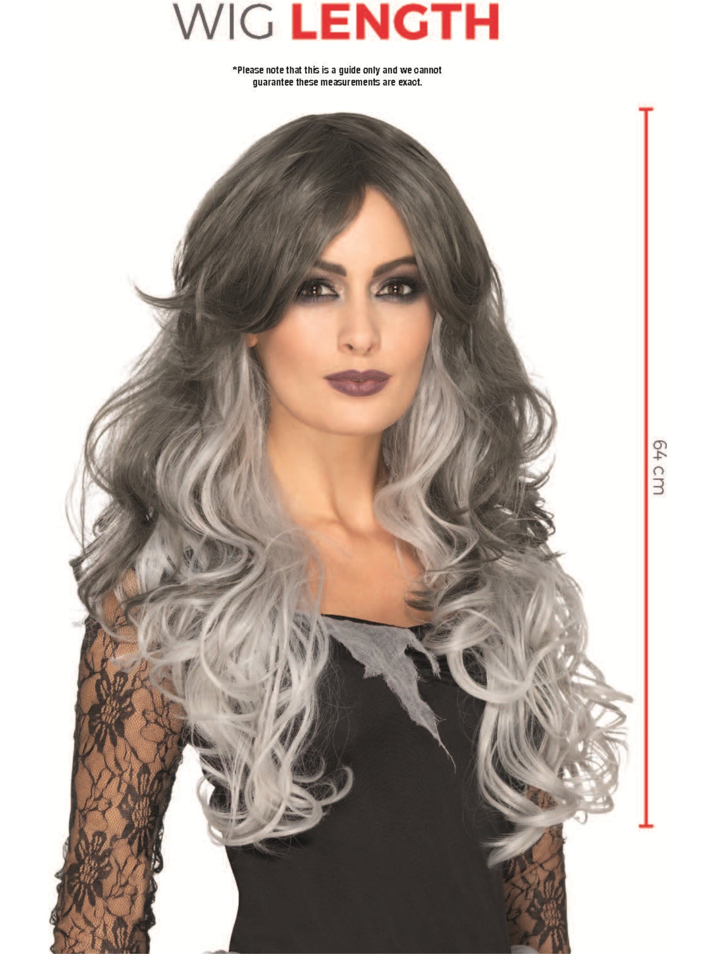 Deluxe Gothic Bride Wig, Grey Wholesale