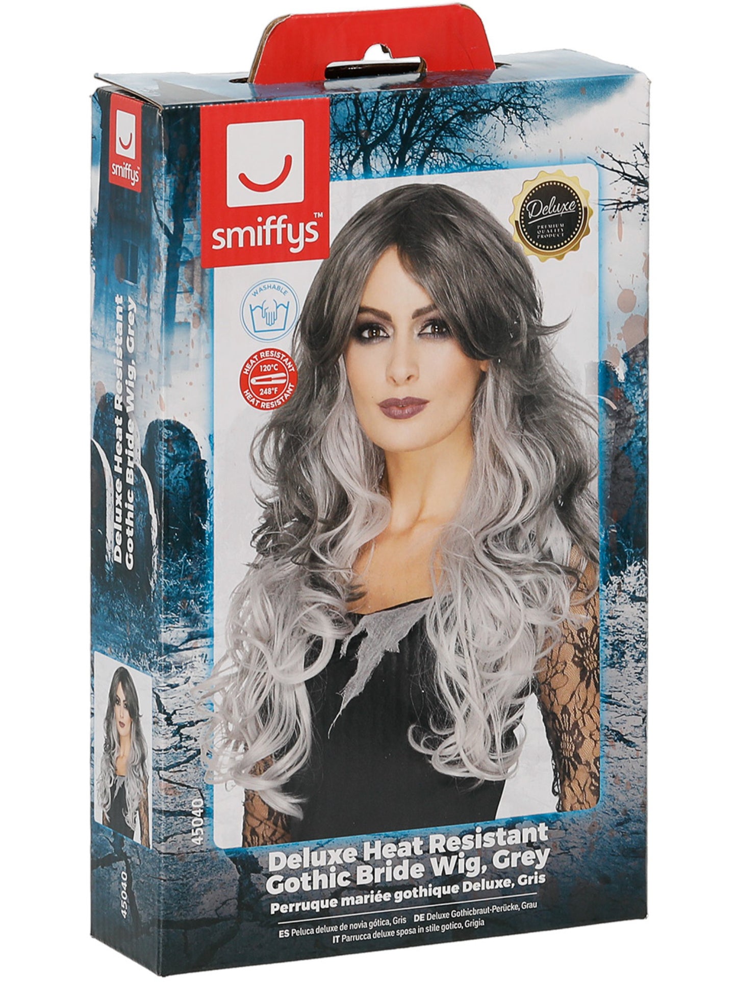 Deluxe Gothic Bride Wig, Grey Wholesale