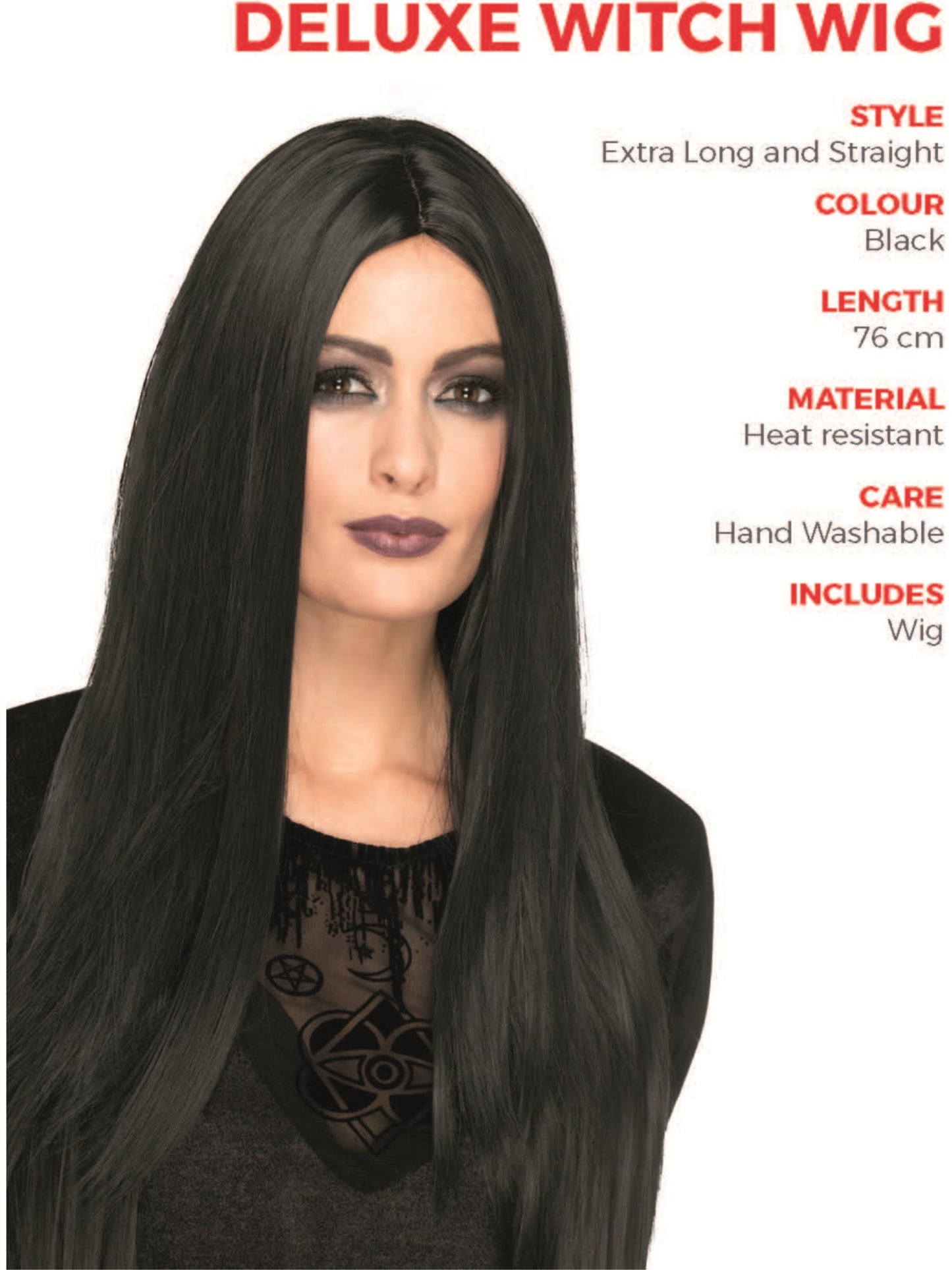 Deluxe Witch Wig, Black Wholesale