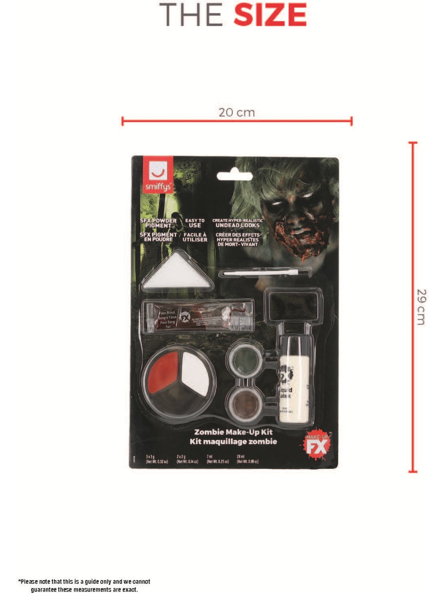 Smiffys Make-Up FX, Zombie Powder Dirt Kit, Aqua, Wholesale