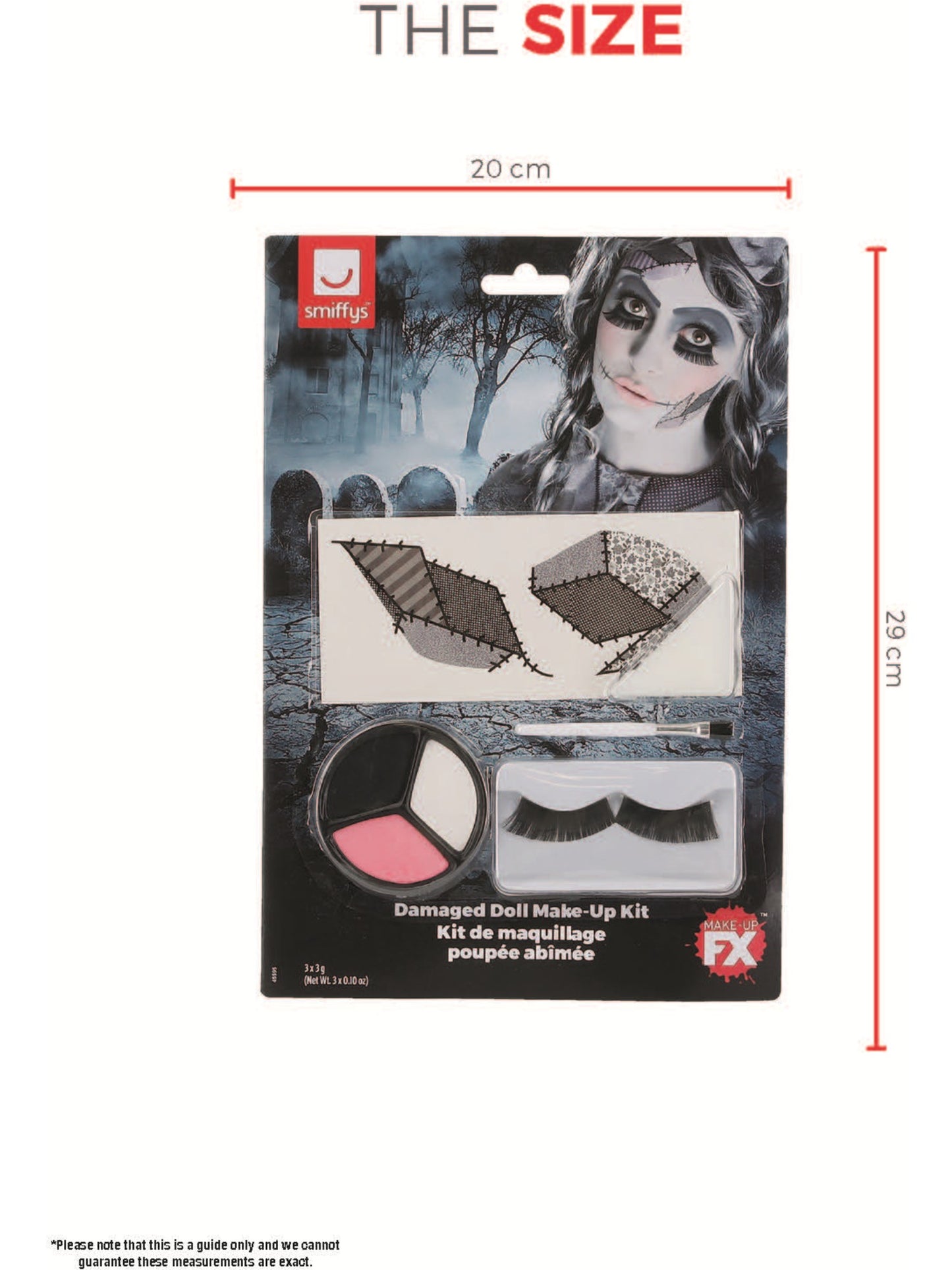 Smiffys Make-Up FX, Damaged Doll Kit, Aqua, Black Wholesale