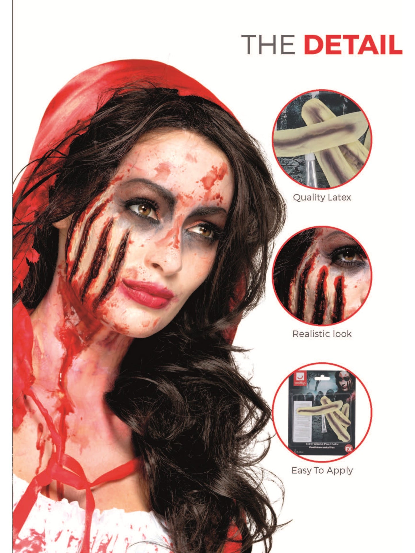 Smiffys Make-Up FX, Latex Claw Wound Scar, Red Wholesale