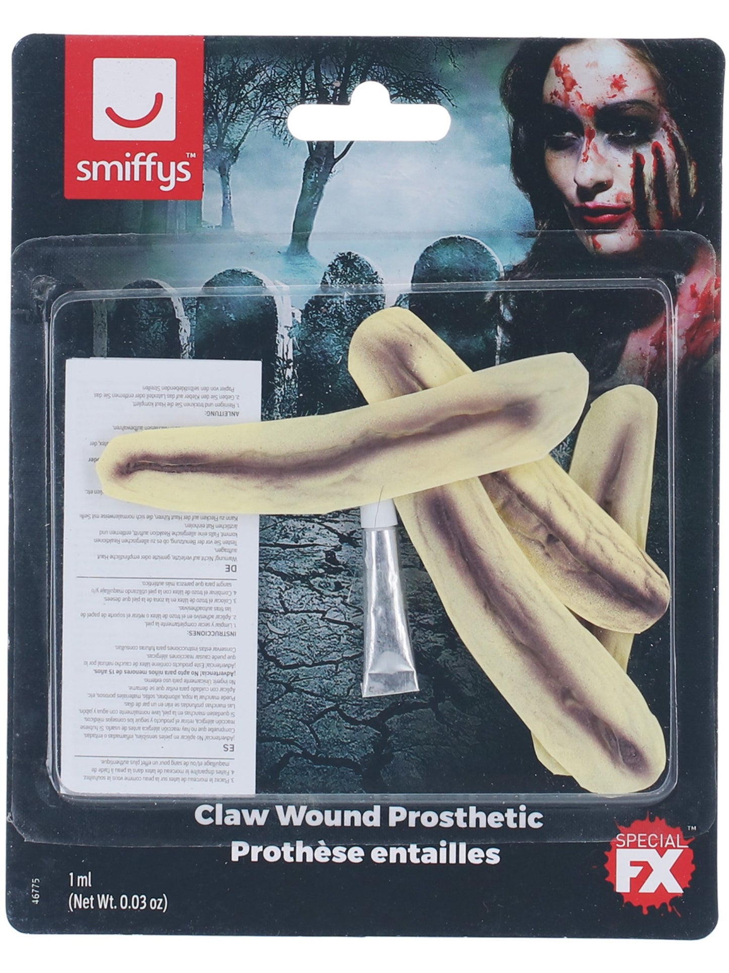 Smiffys Make-Up FX, Latex Claw Wound Scar, Red Wholesale
