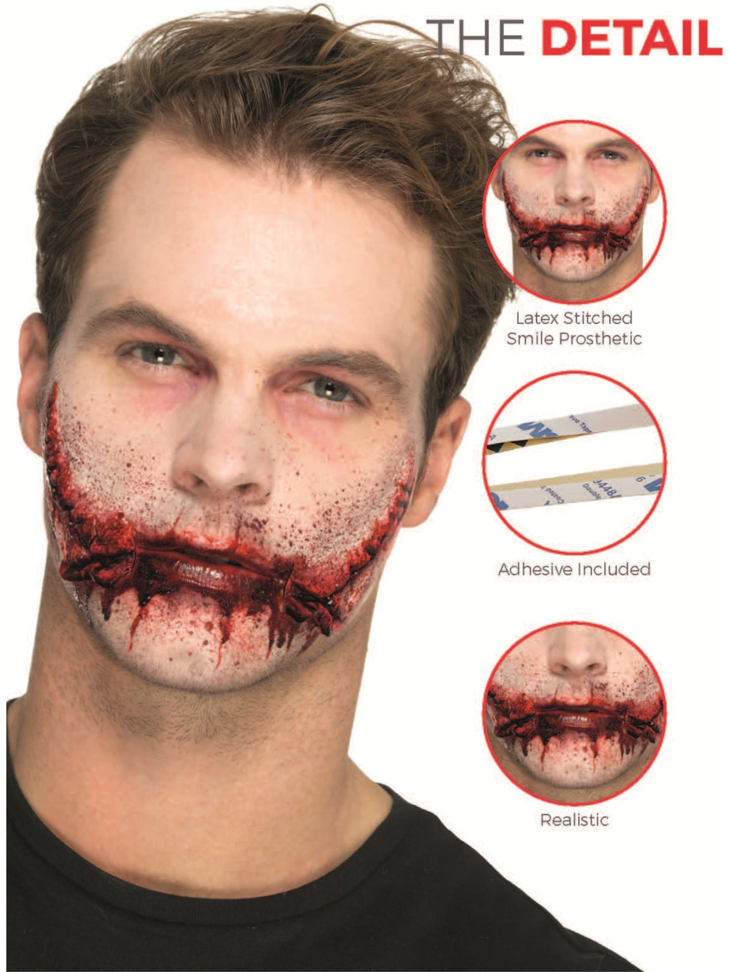 Smiffys Make-Up FX, Latex Stitched Smile Wounds, R Wholesale