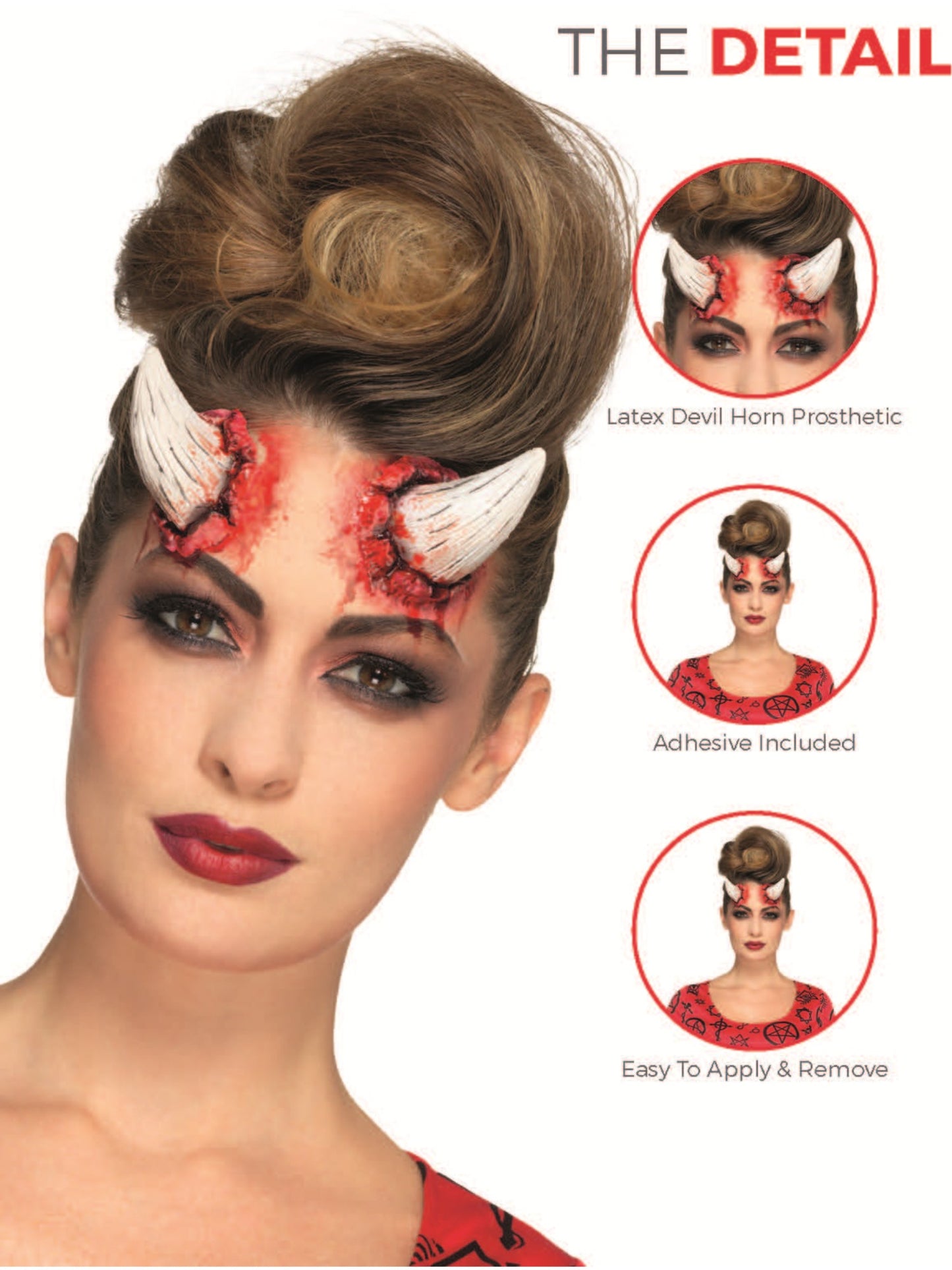 Smiffys Make-Up FX, Latex Devil Horn Prosthetics, Wholesale
